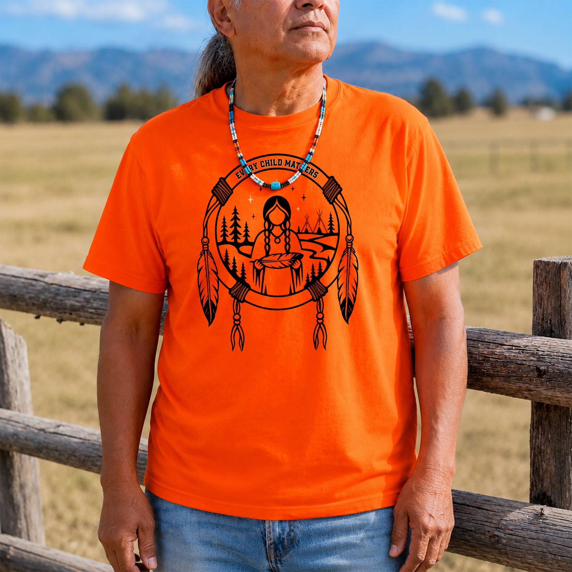 Every Child Matters Native American Girl Dreamcatcher Orange Shirt Day Unisex T-shirt/Hoodie/Sweatshirt