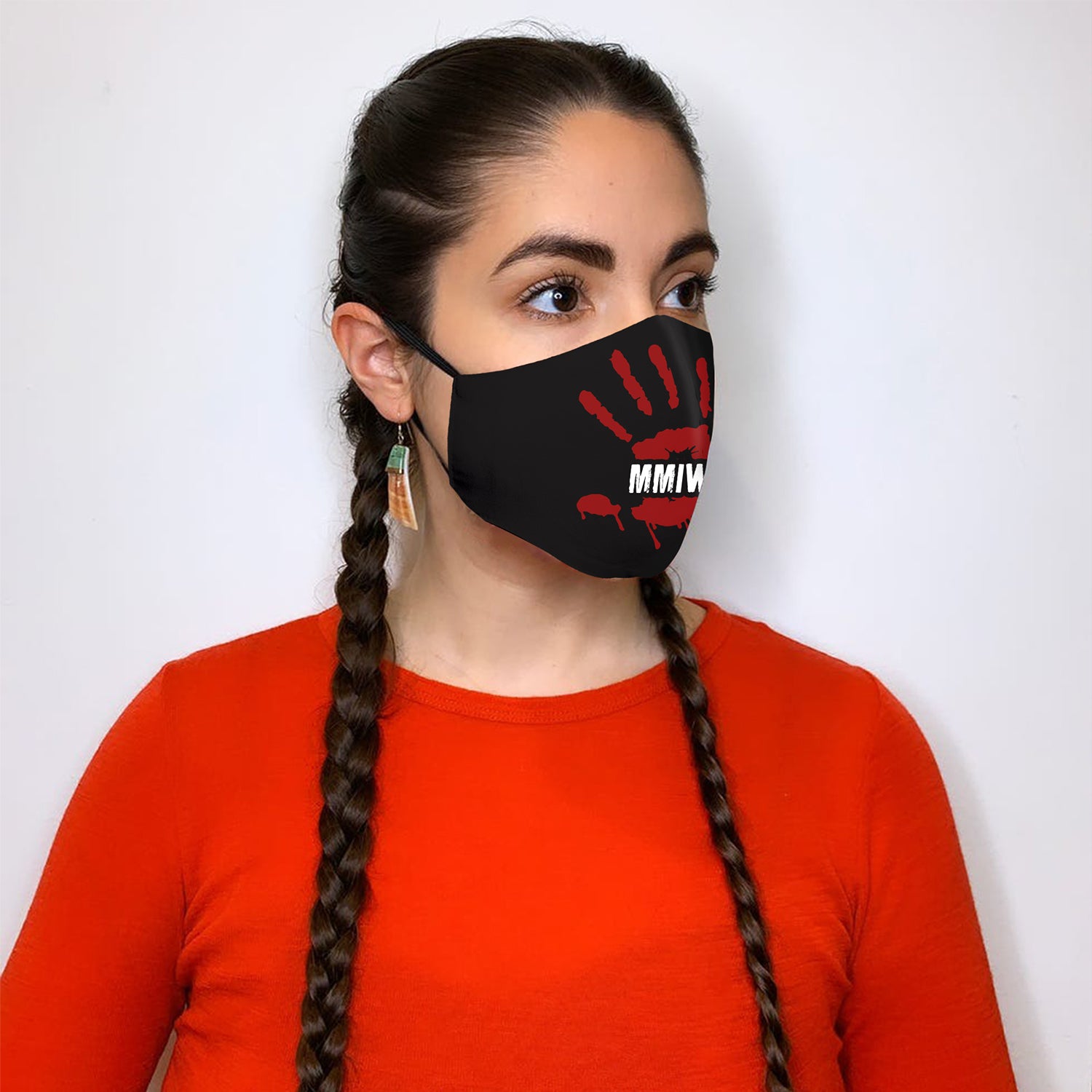 Face Mask Bandana Red Hand - Justice For Missing And Murdered Indigenous Women WC01