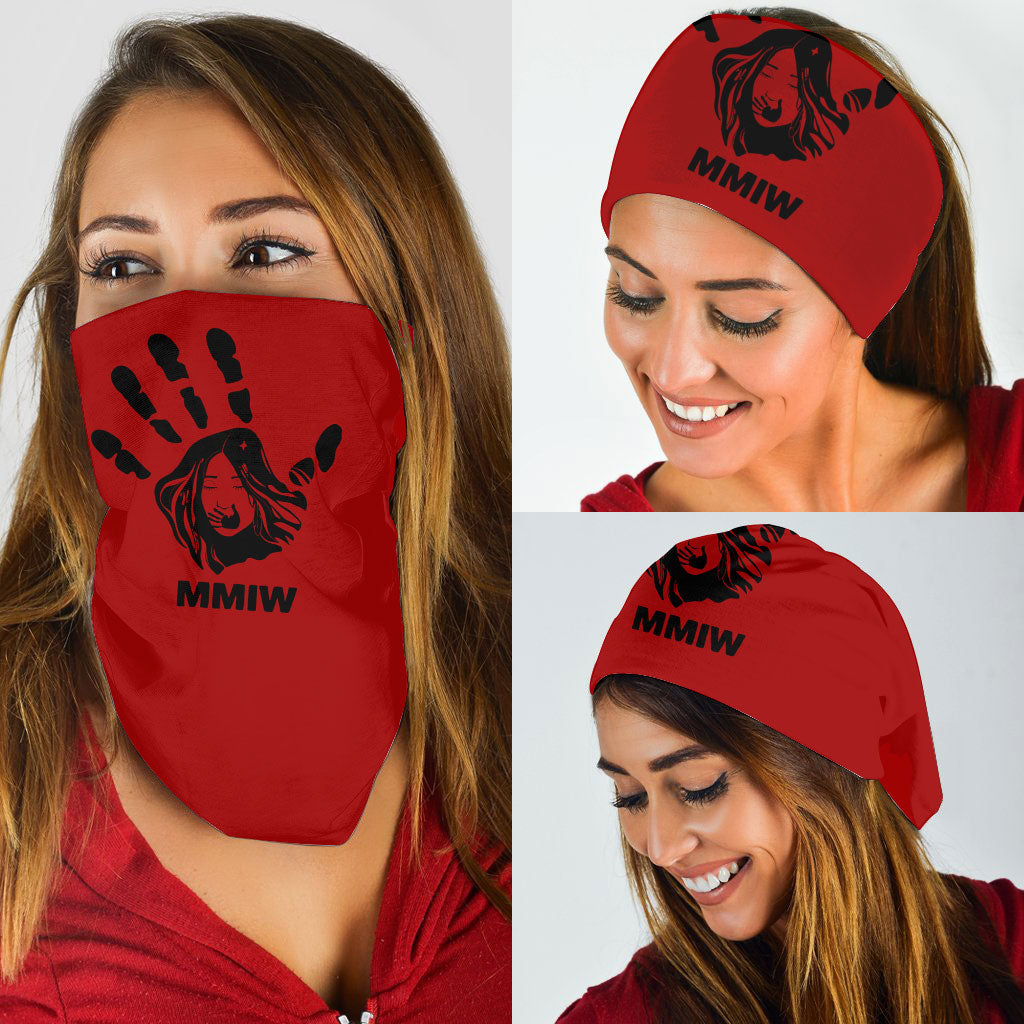 Face Mask Bandana Red Hand - Justice For Missing And Murdered Indigenous Women WC01-RED