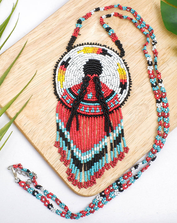 SALE 50% OFF - Combo MMIW Handmade Beaded Necklace And Earrings Unisex With Native American Style