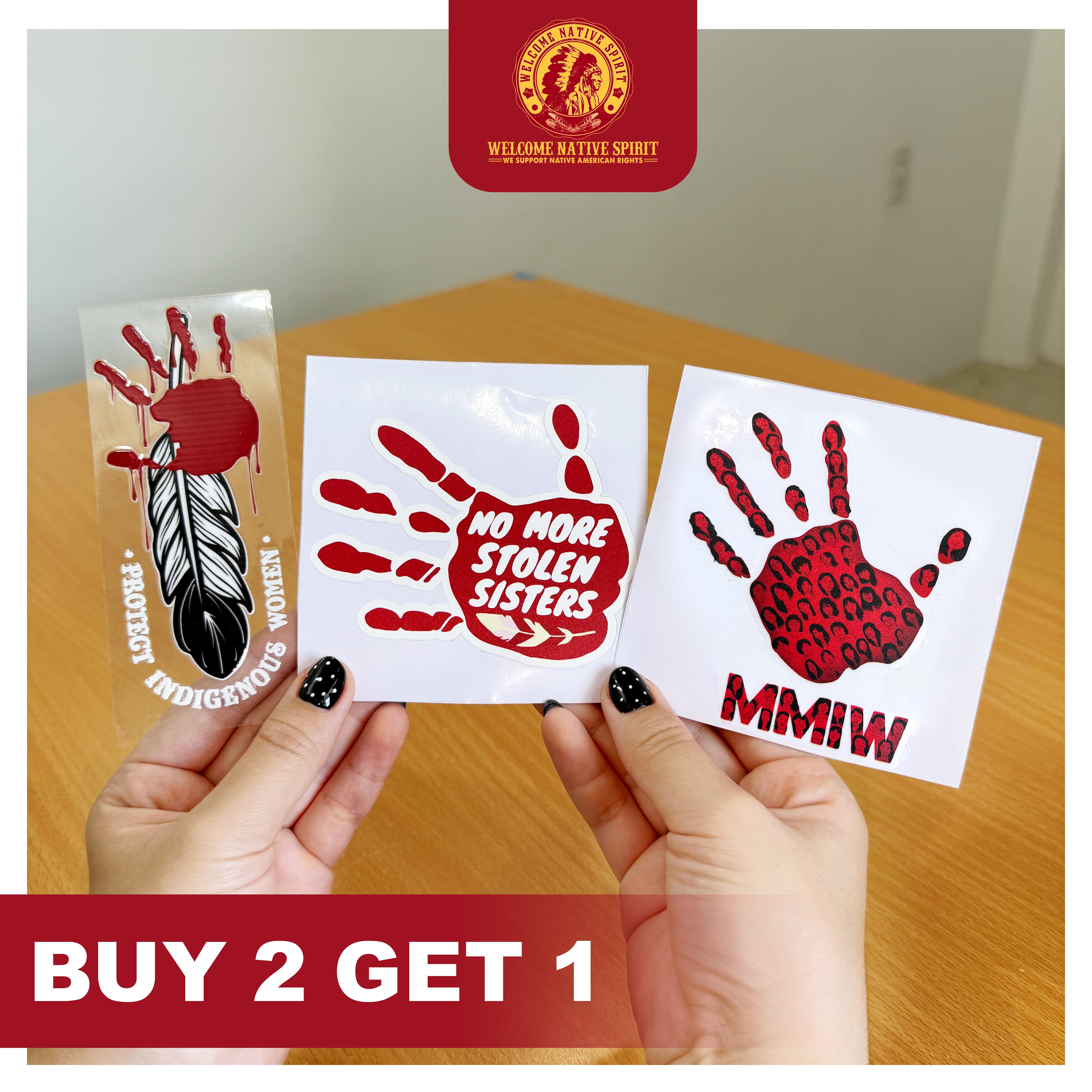 Buy 2 Decal, Get 1 Decal Free - MMIW Awareness (High-quality UV DTF)