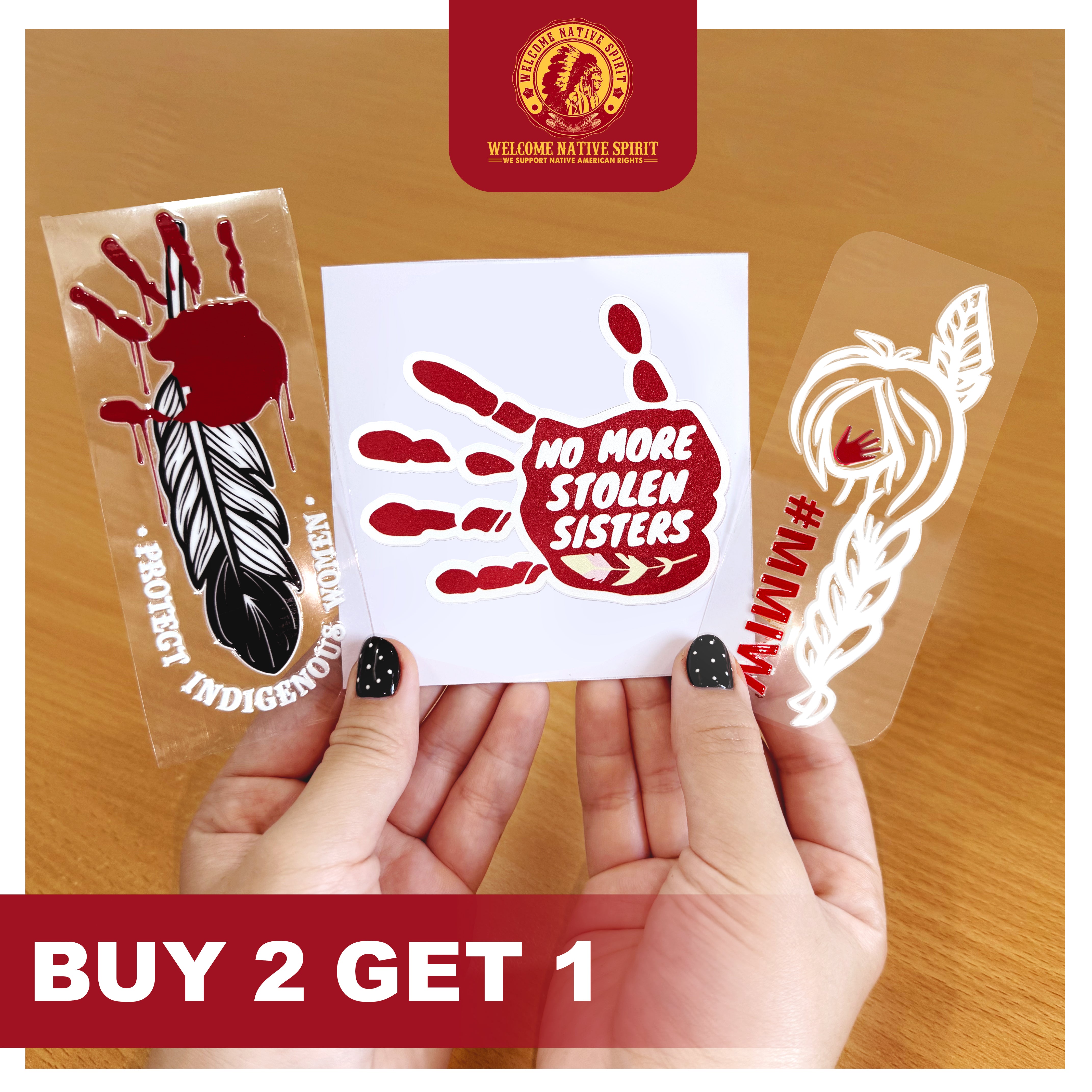 Buy 2 Decal, Get 1 Decal Free - MMIW Awareness (High-quality UV DTF)