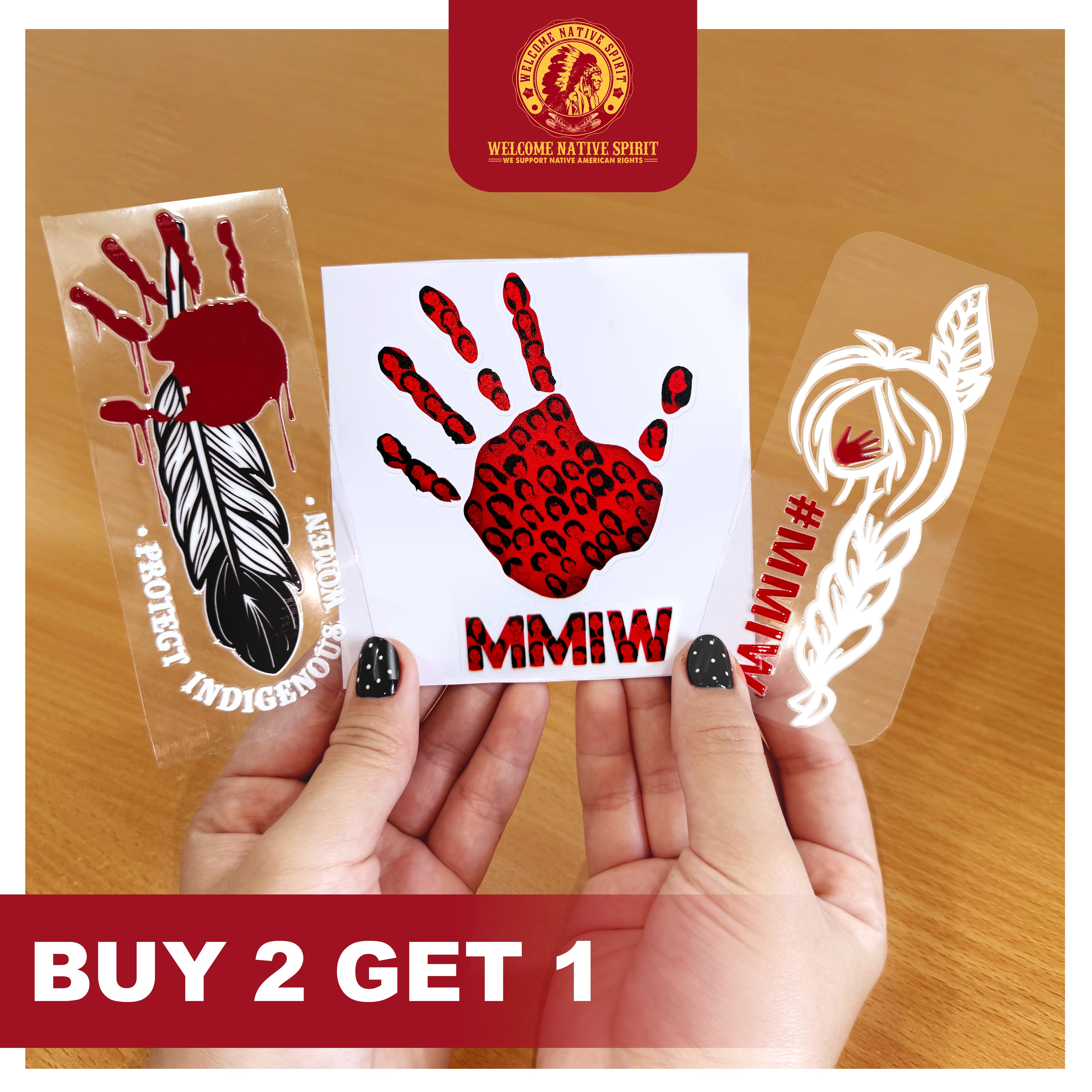 Buy 2 Decal, Get 1 Decal Free - MMIW Awareness (High-quality UV DTF)