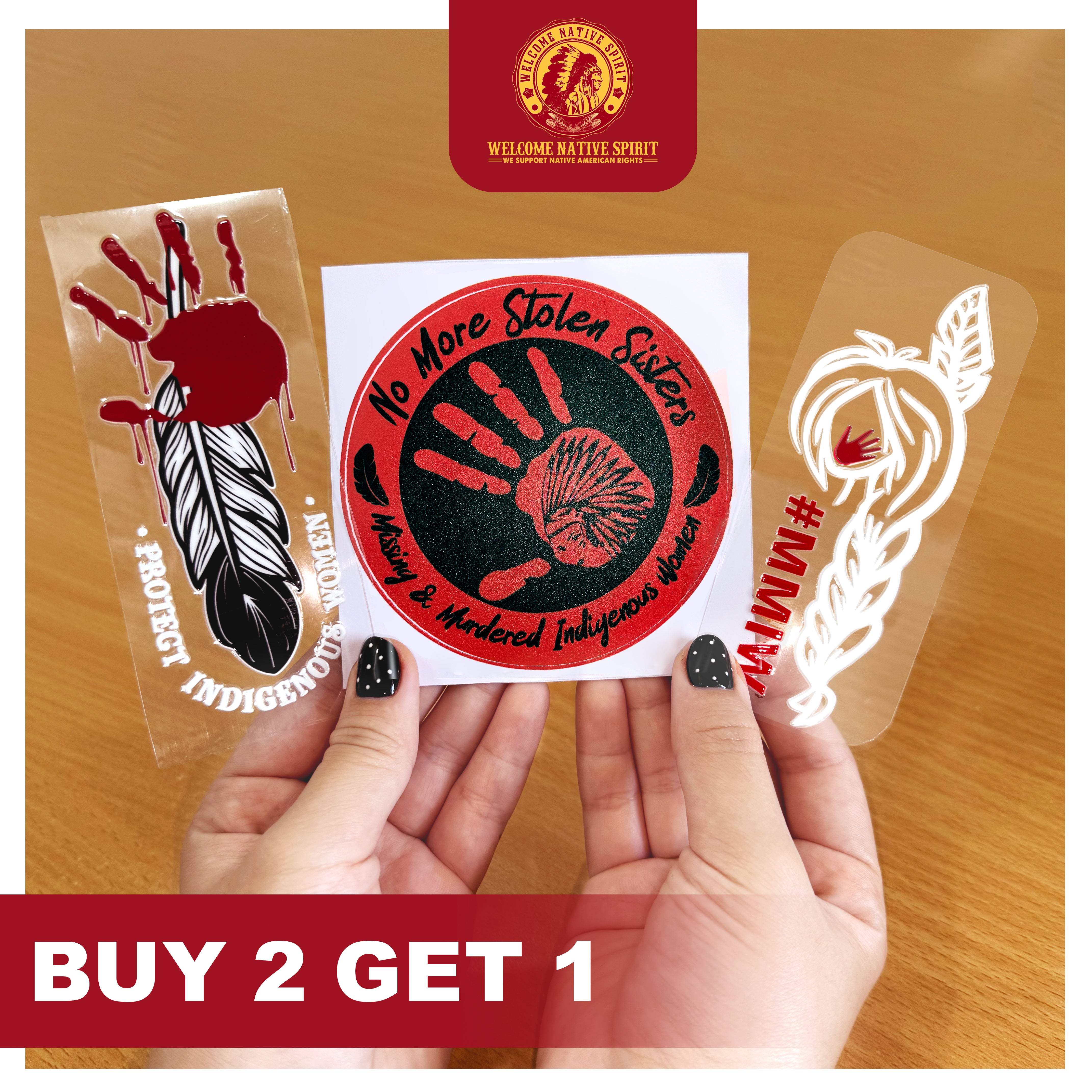 Buy 2 Decal, Get 1 Decal Free - MMIW Awareness (High-quality UV DTF)