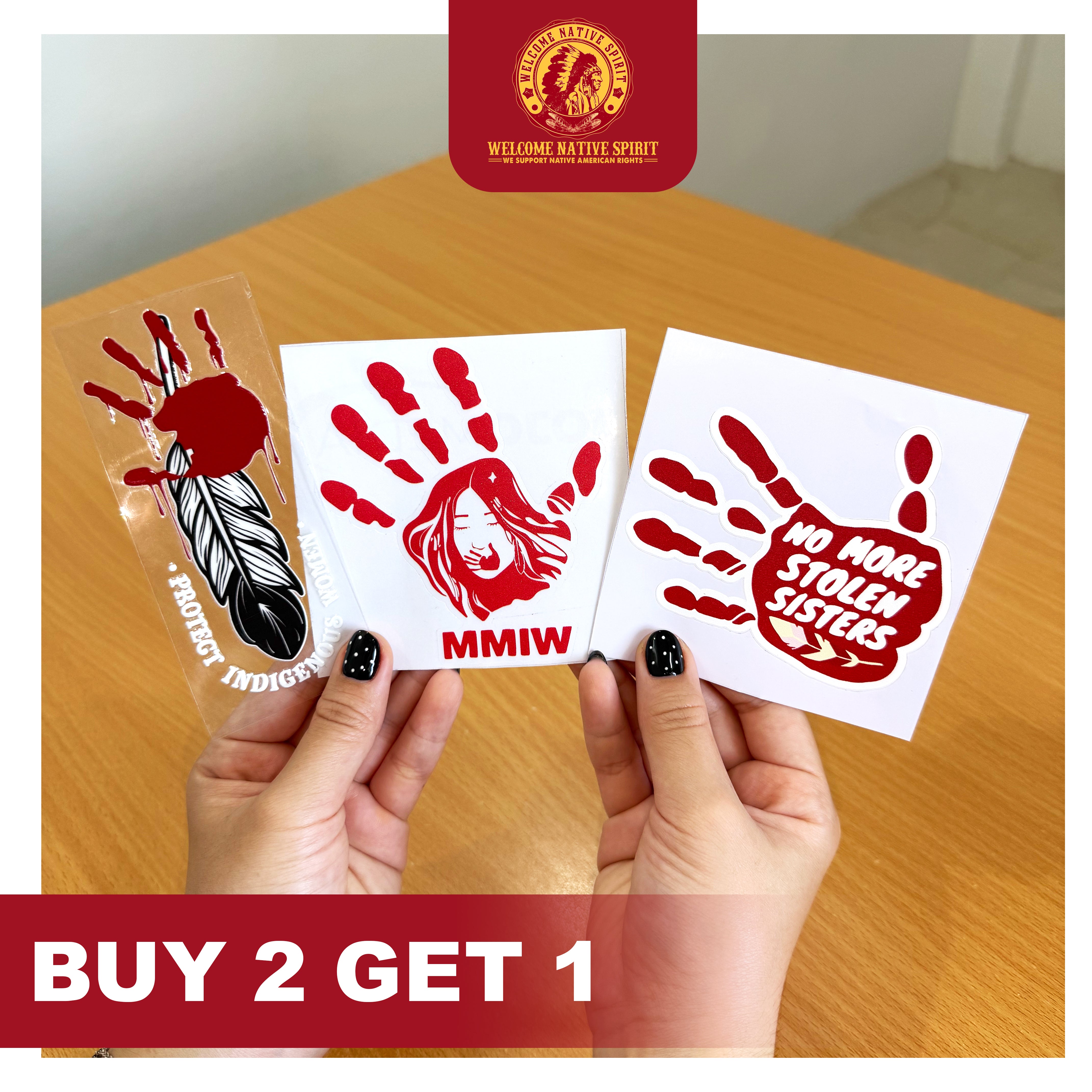 Buy 2 Decal, Get 1 Decal Free - MMIW Awareness (High-quality UV DTF)