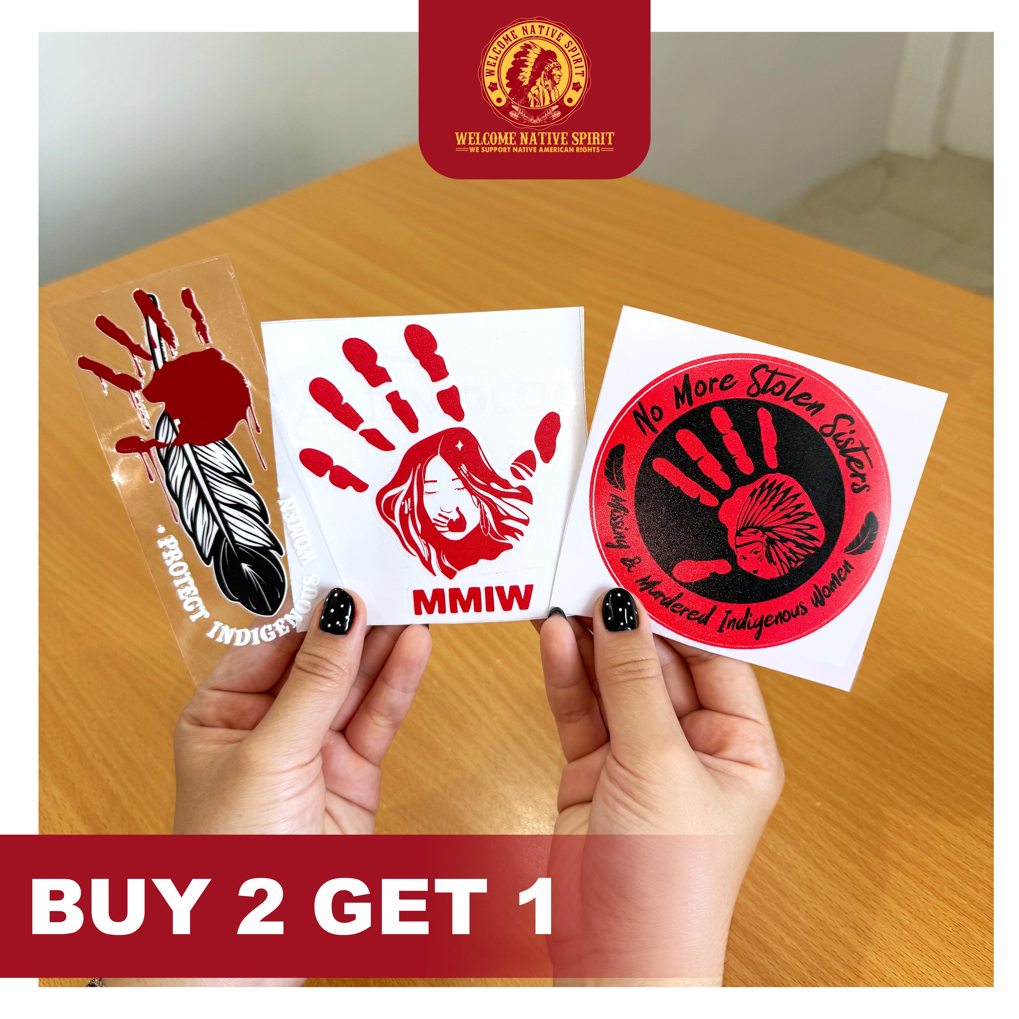 Buy 2 Decal, Get 1 Decal Free - MMIW Awareness (High-quality UV DTF)