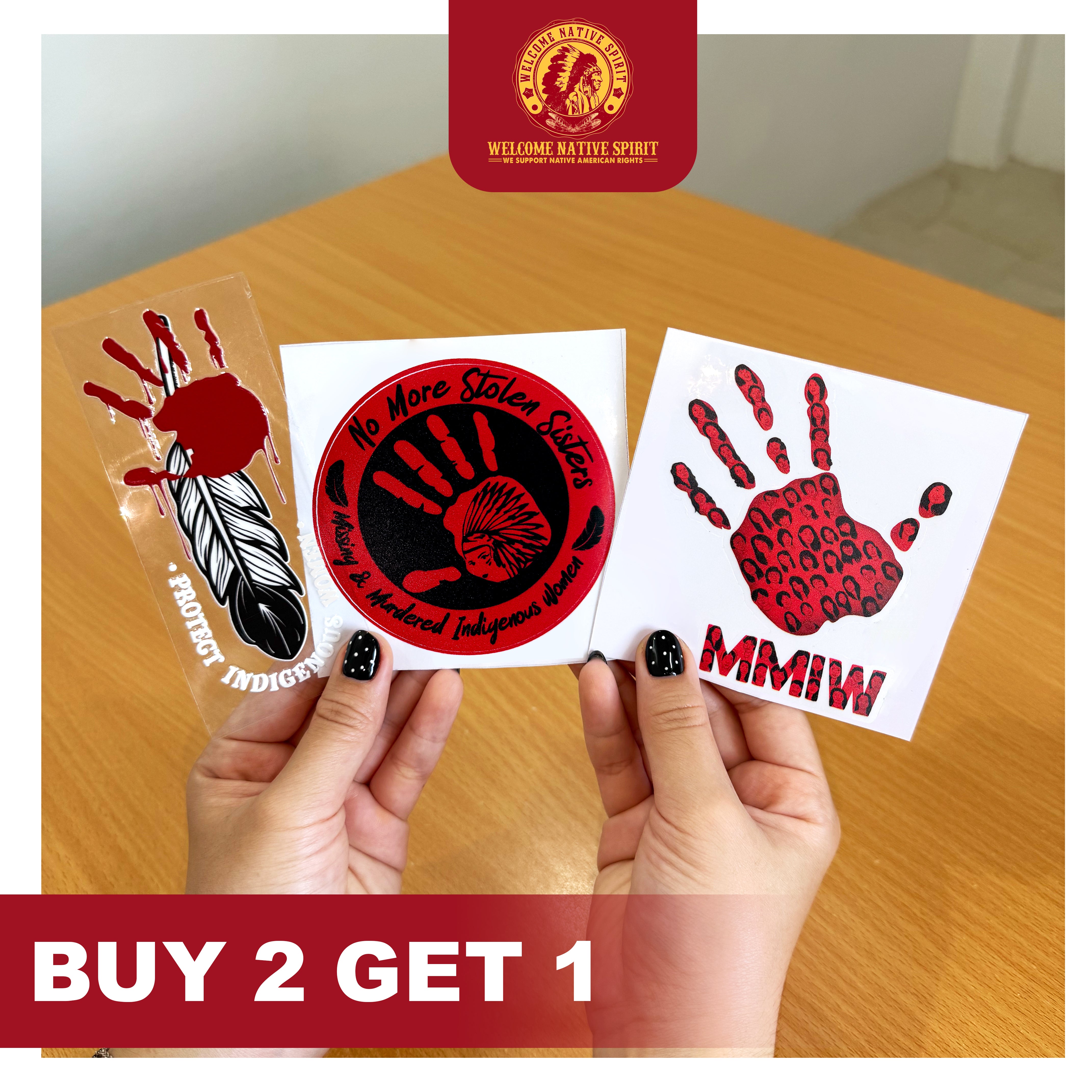 Buy 2 Decal, Get 1 Decal Free - MMIW Awareness (High-quality UV DTF)