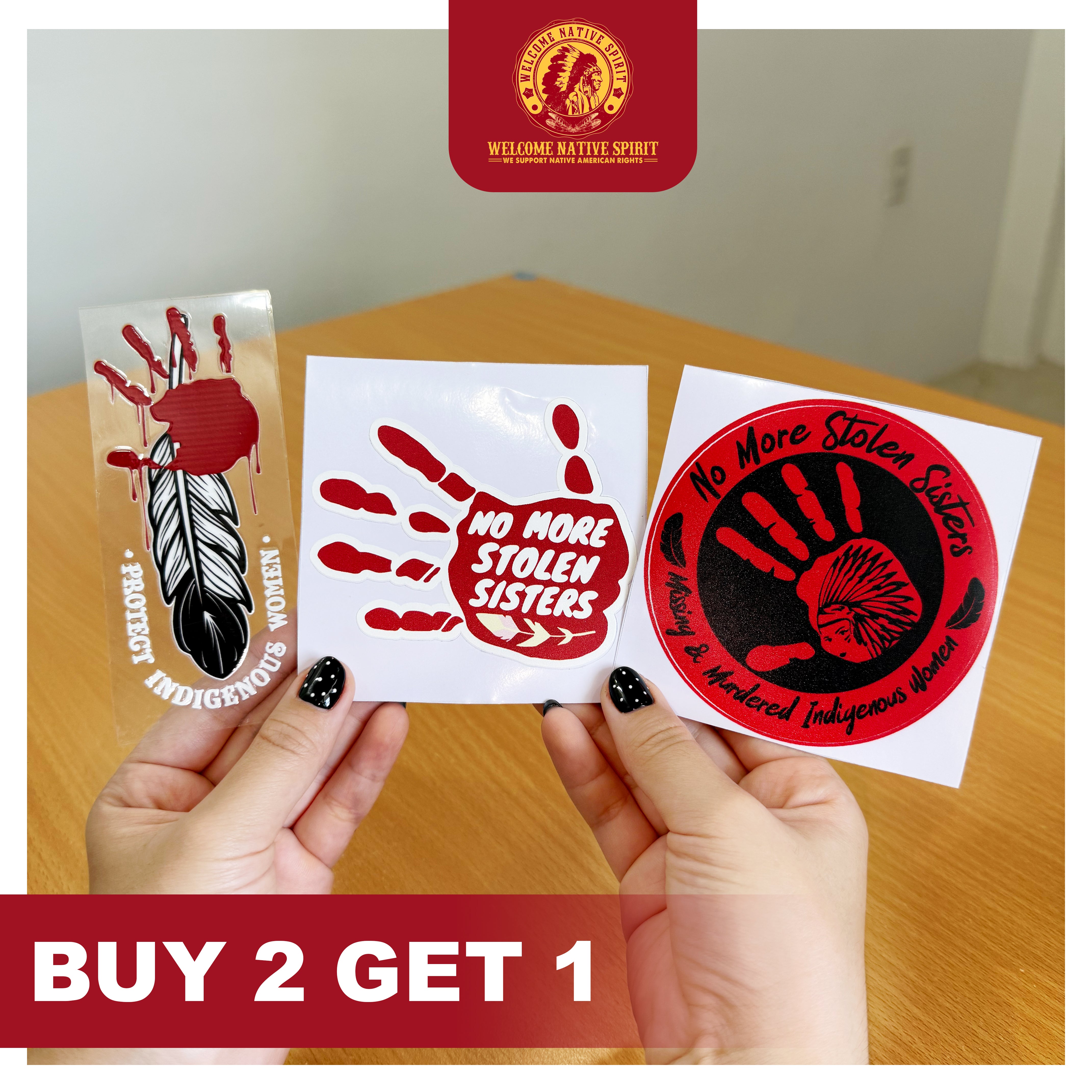 Buy 2 Decal, Get 1 Decal Free - MMIW Awareness (High-quality UV DTF)