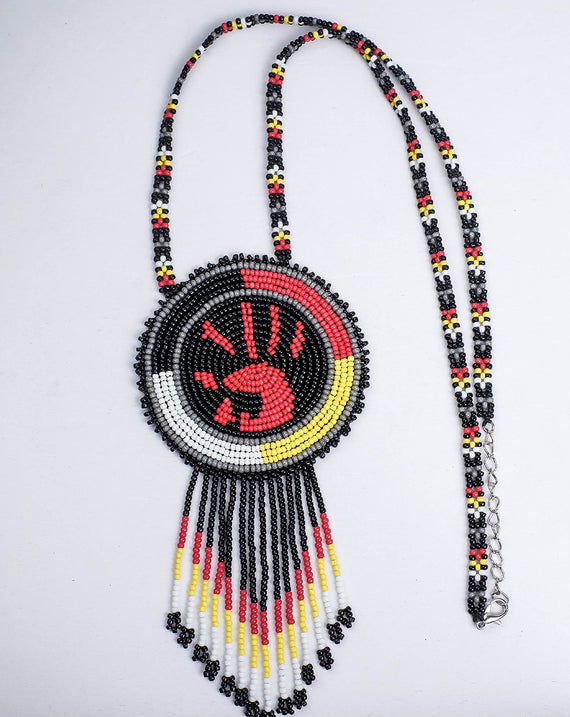 SALE 50% OFF - MMIW Handprint Beaded Choker Necklace Premium Native American Style