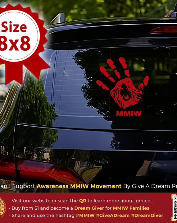 Justice For Missing And Murdered Indigenous Women Red Hand Car Decal 313