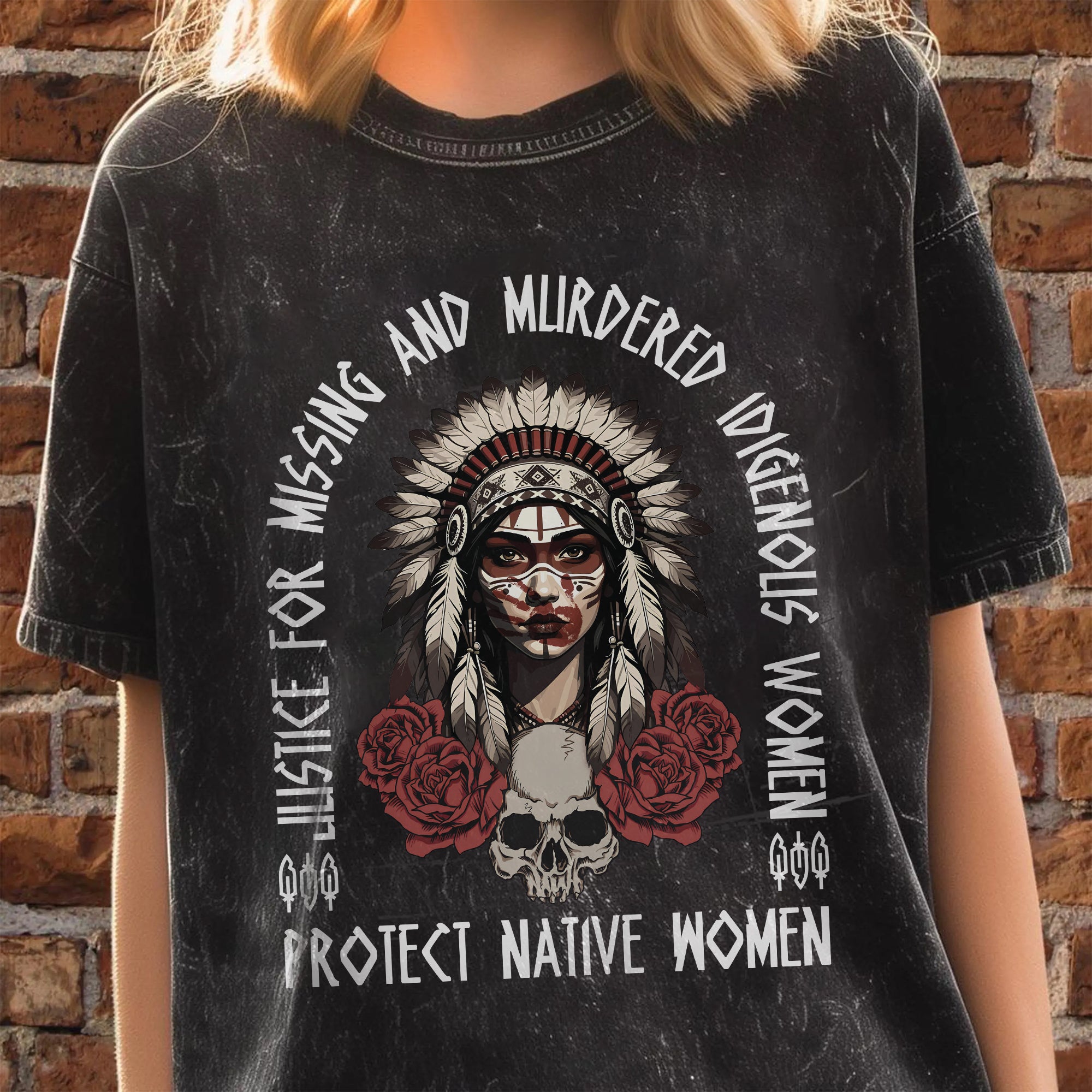 Justice For MMIW - Protect Native Women Unisex Mineral Washed T-Shirt