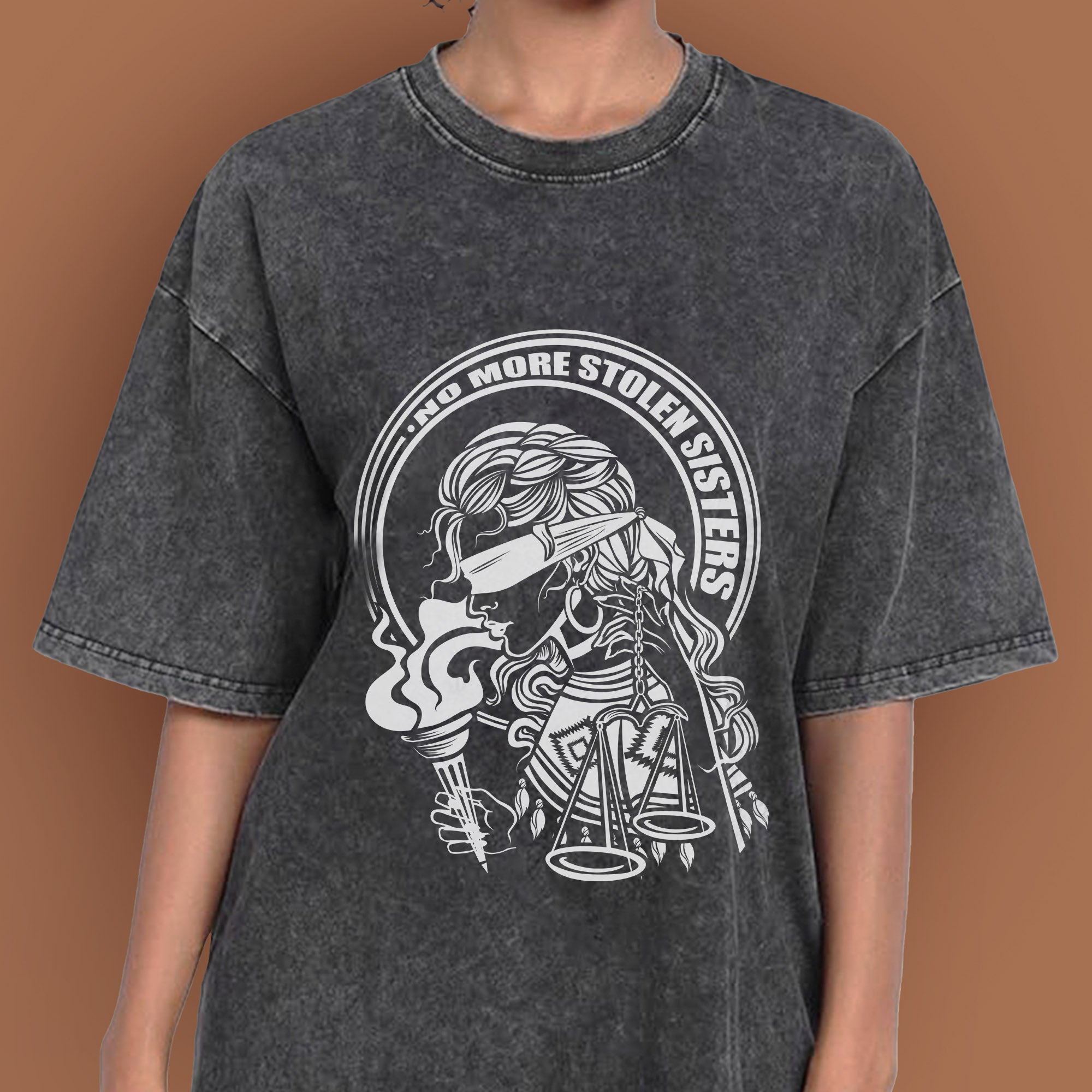 No More Stolen Sisters - Indigenous Women Unisex Mineral Washed T-Shirt