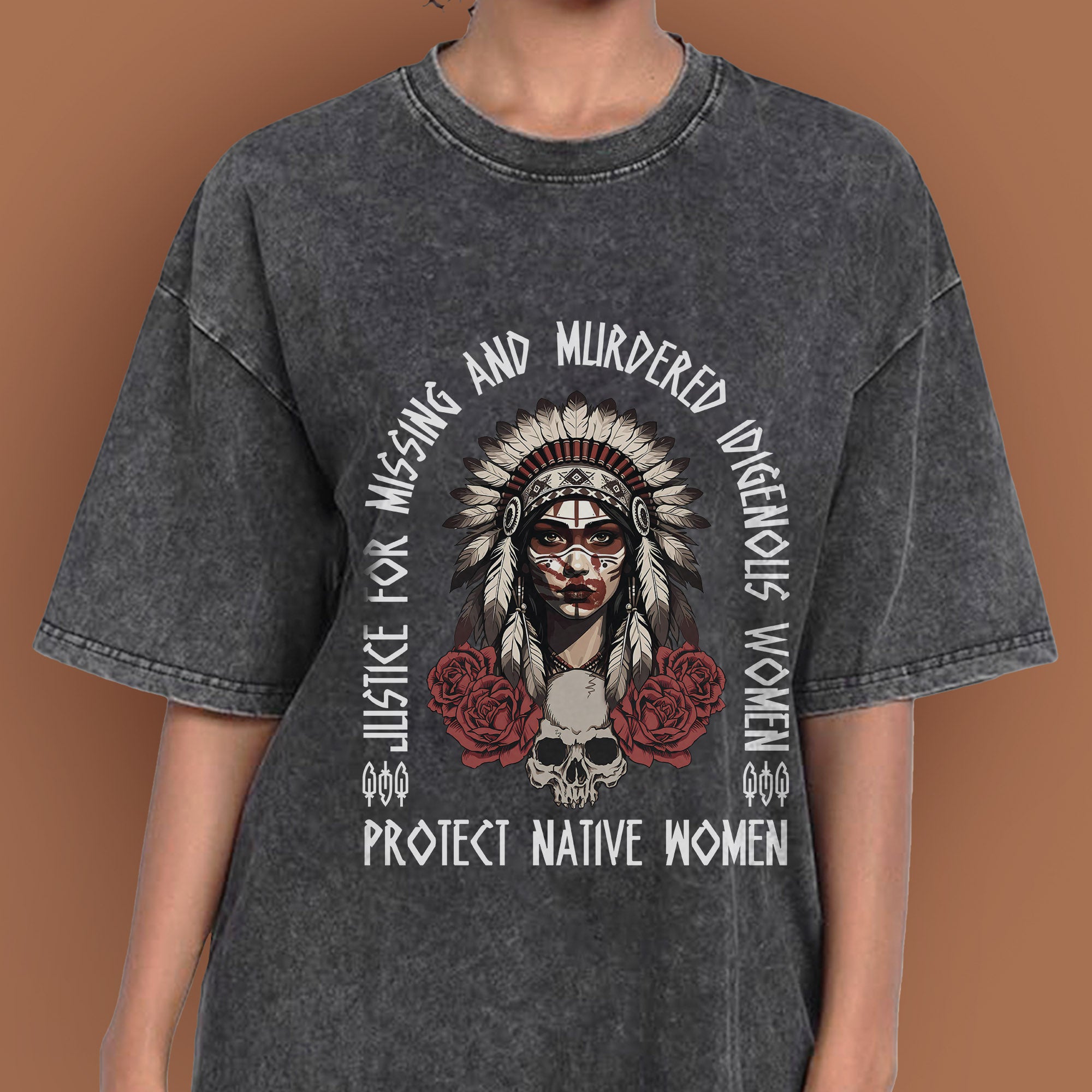 Justice For MMIW - Protect Native Women Unisex Mineral Washed T-Shirt