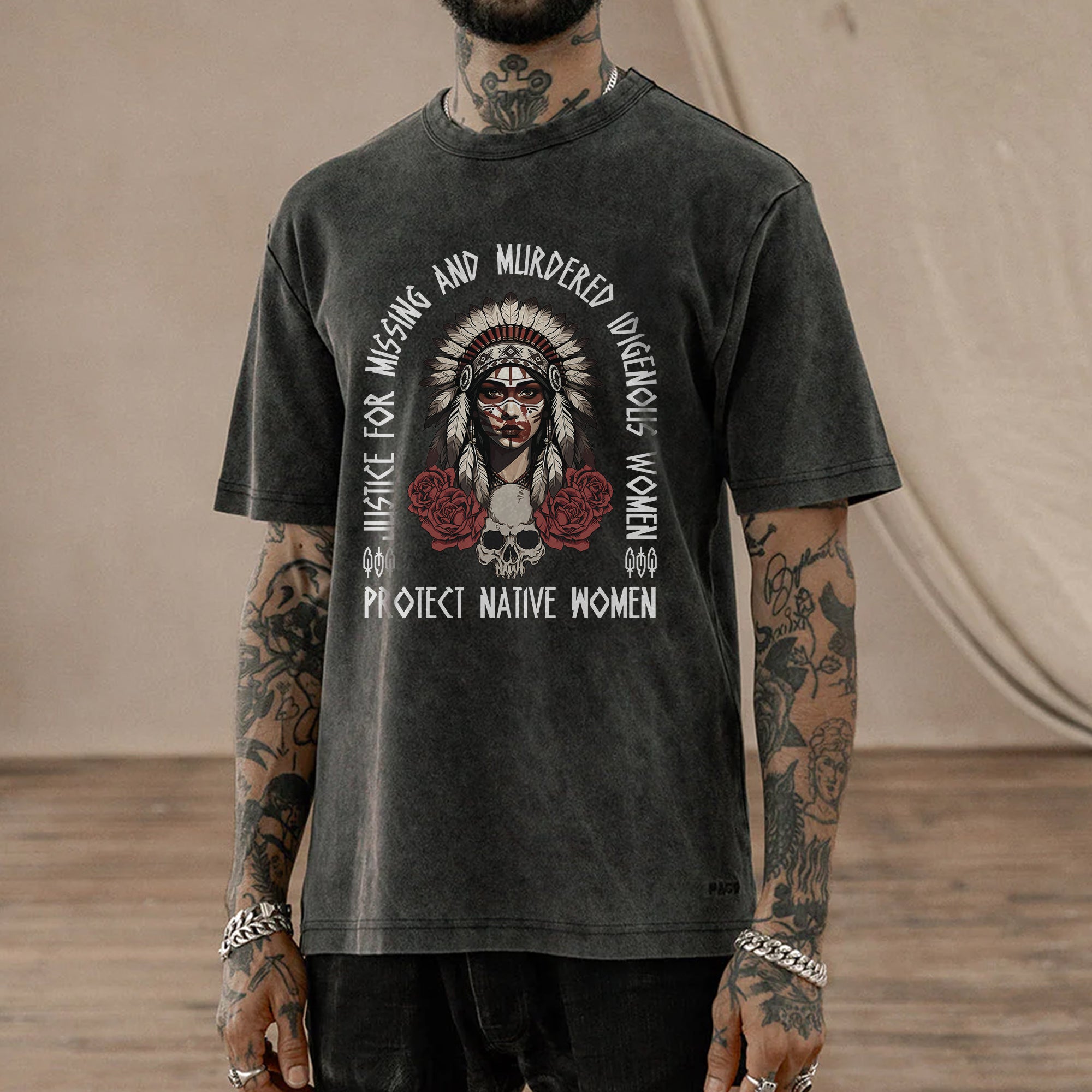 Justice For MMIW - Protect Native Women Unisex Mineral Washed T-Shirt