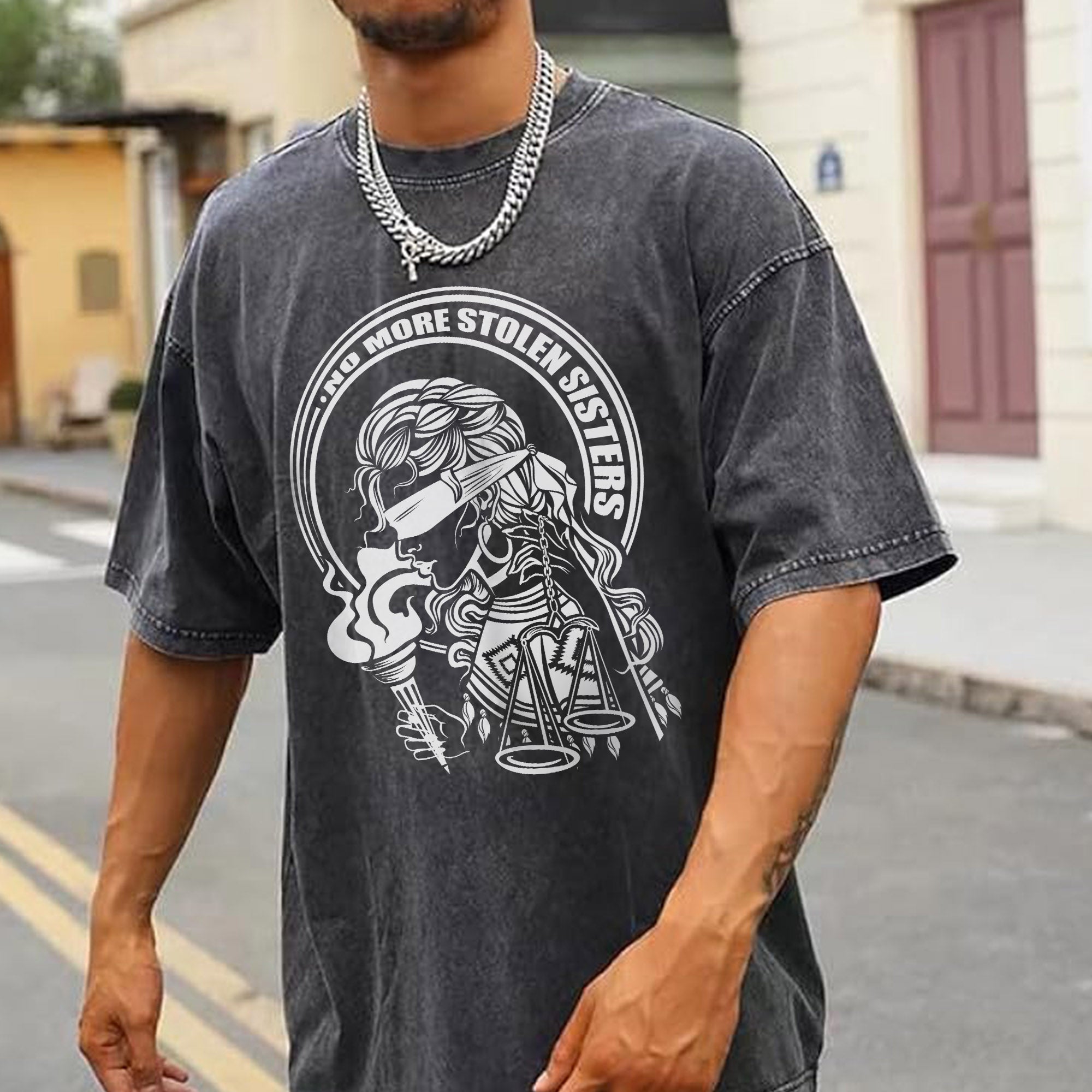 No More Stolen Sisters - Indigenous Women Unisex Mineral Washed T-Shirt