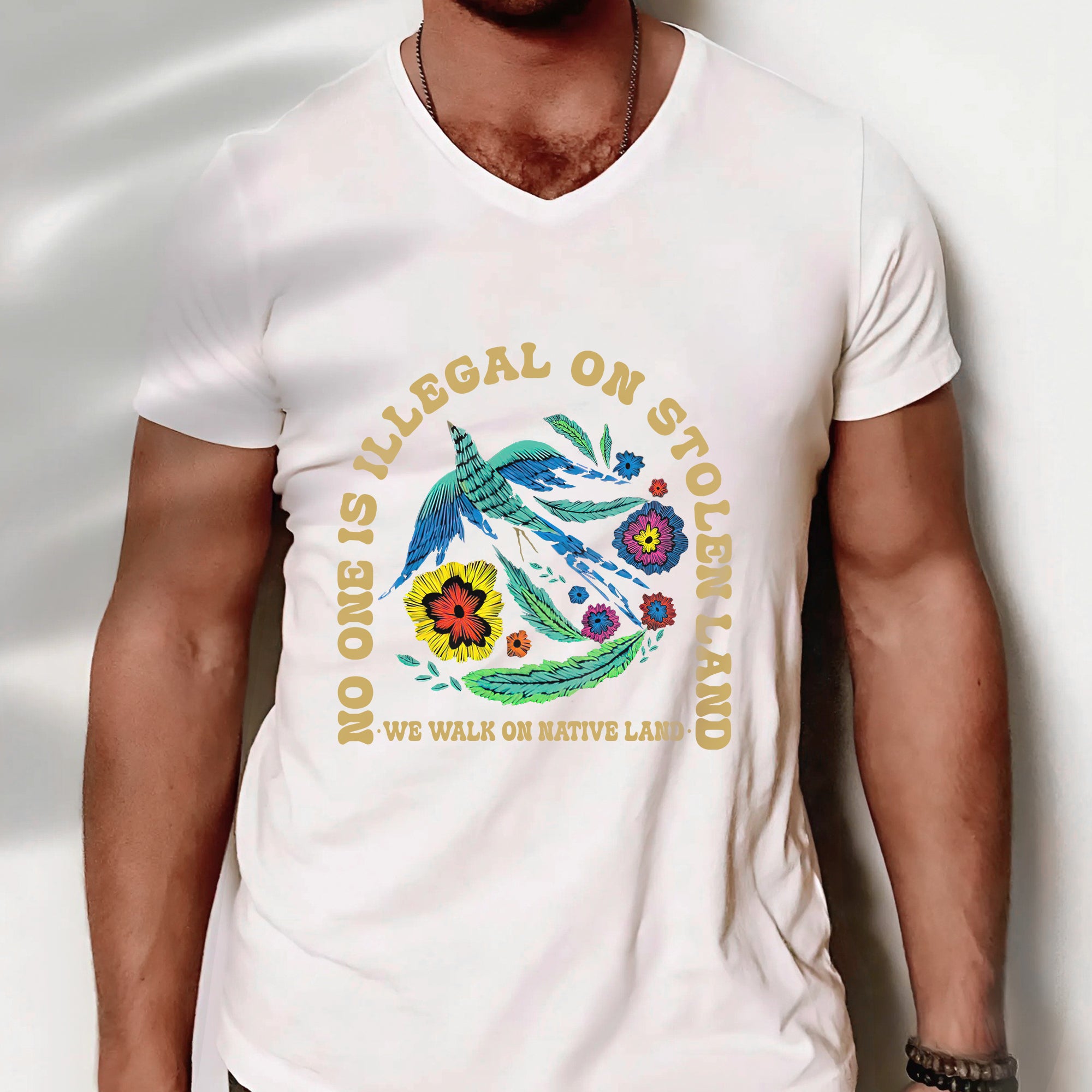 No One Is Illegal On Stolen Land. We Walk On Native Land Style 10 - One Sides Unisex T-Shirt/Hoodie/Sweatshirt