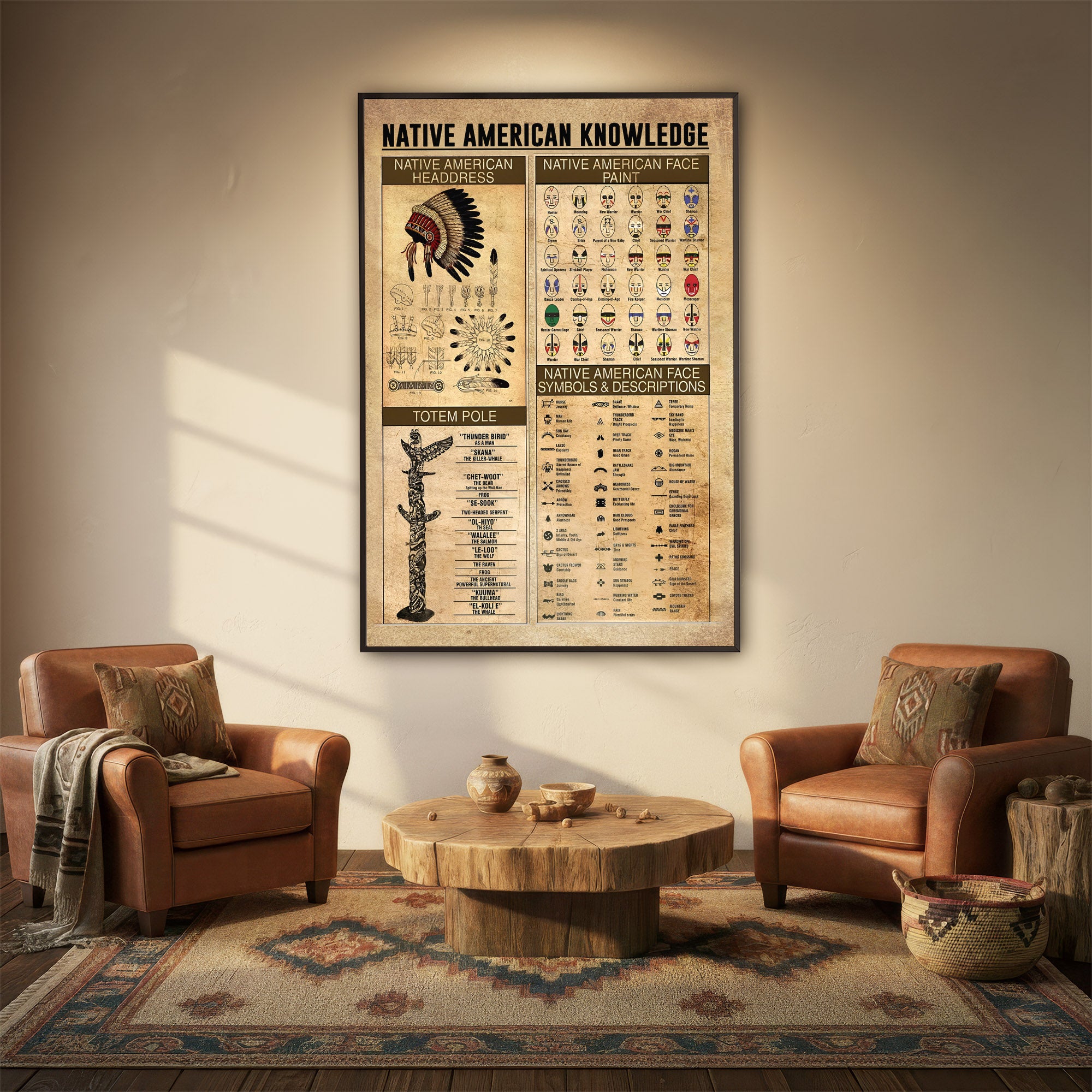 The Native American Knowledge Canvas/Poster Painting Prints Wall Art Decor For Classroom Bedroom