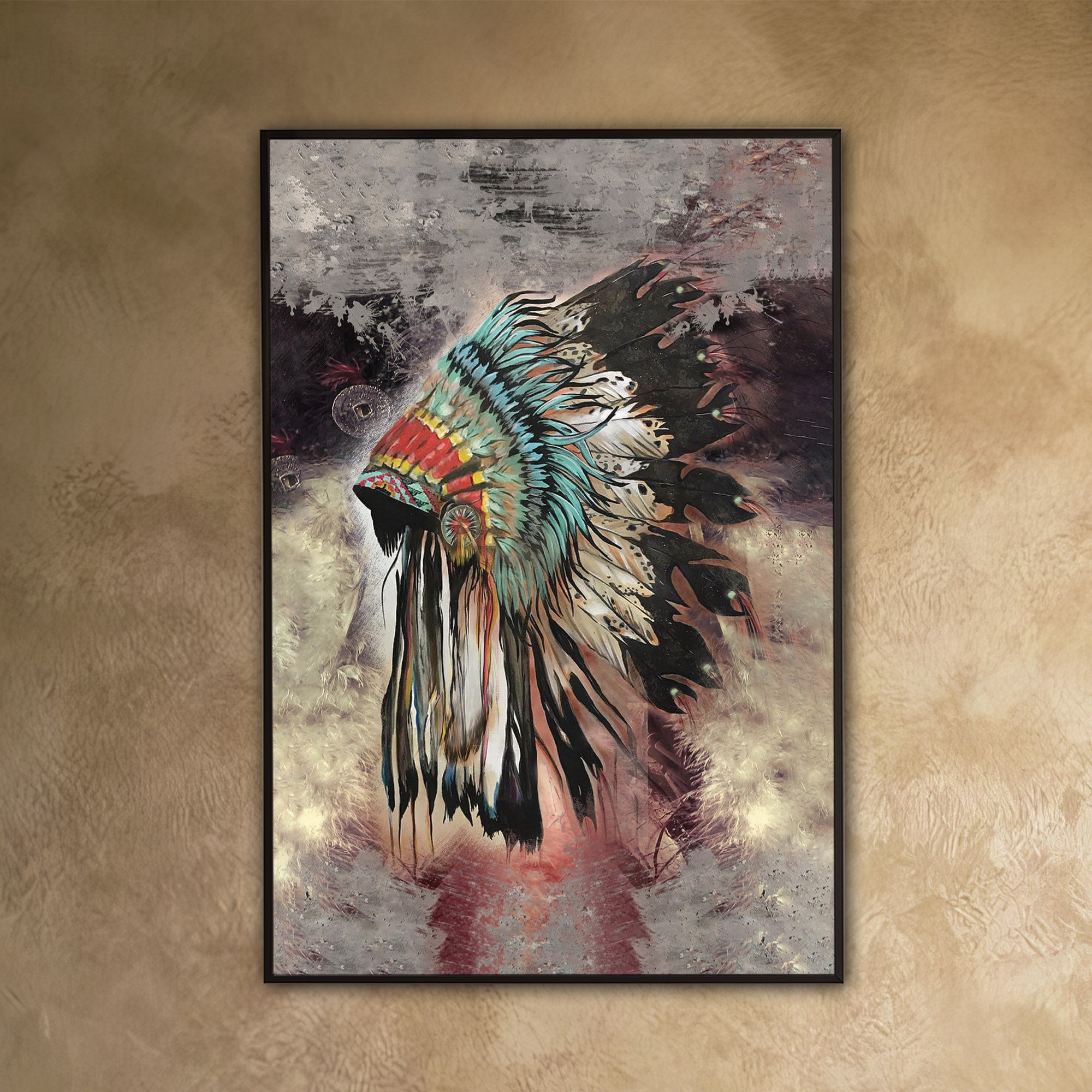 The Beautiful Native Headdress Poster/Canvas