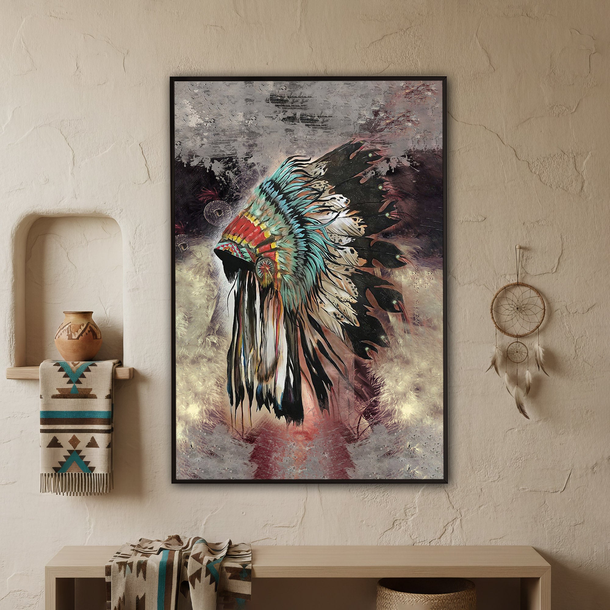 The Beautiful Native Headdress Poster/Canvas