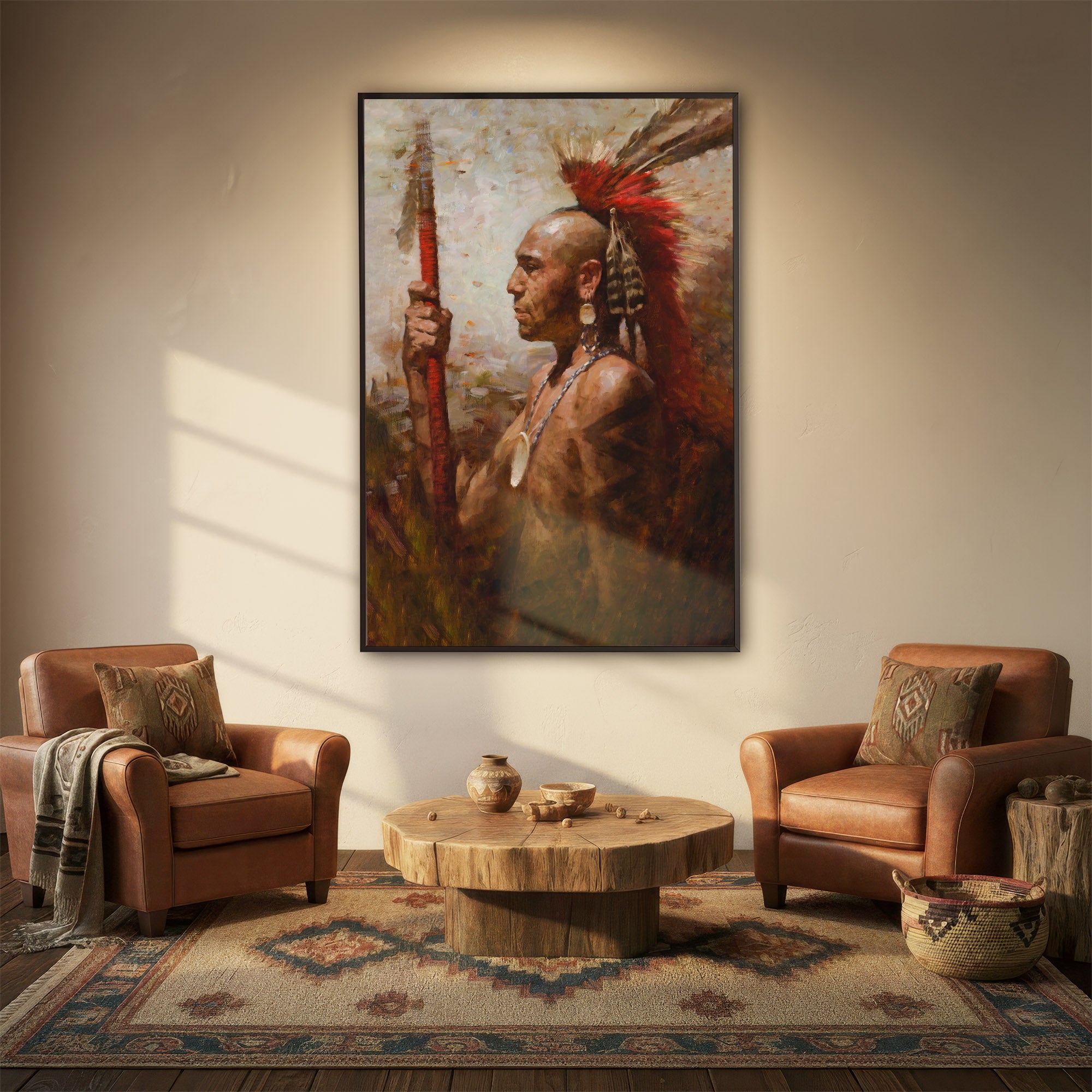 Abstract Native indian Feathered Poster/Canvas