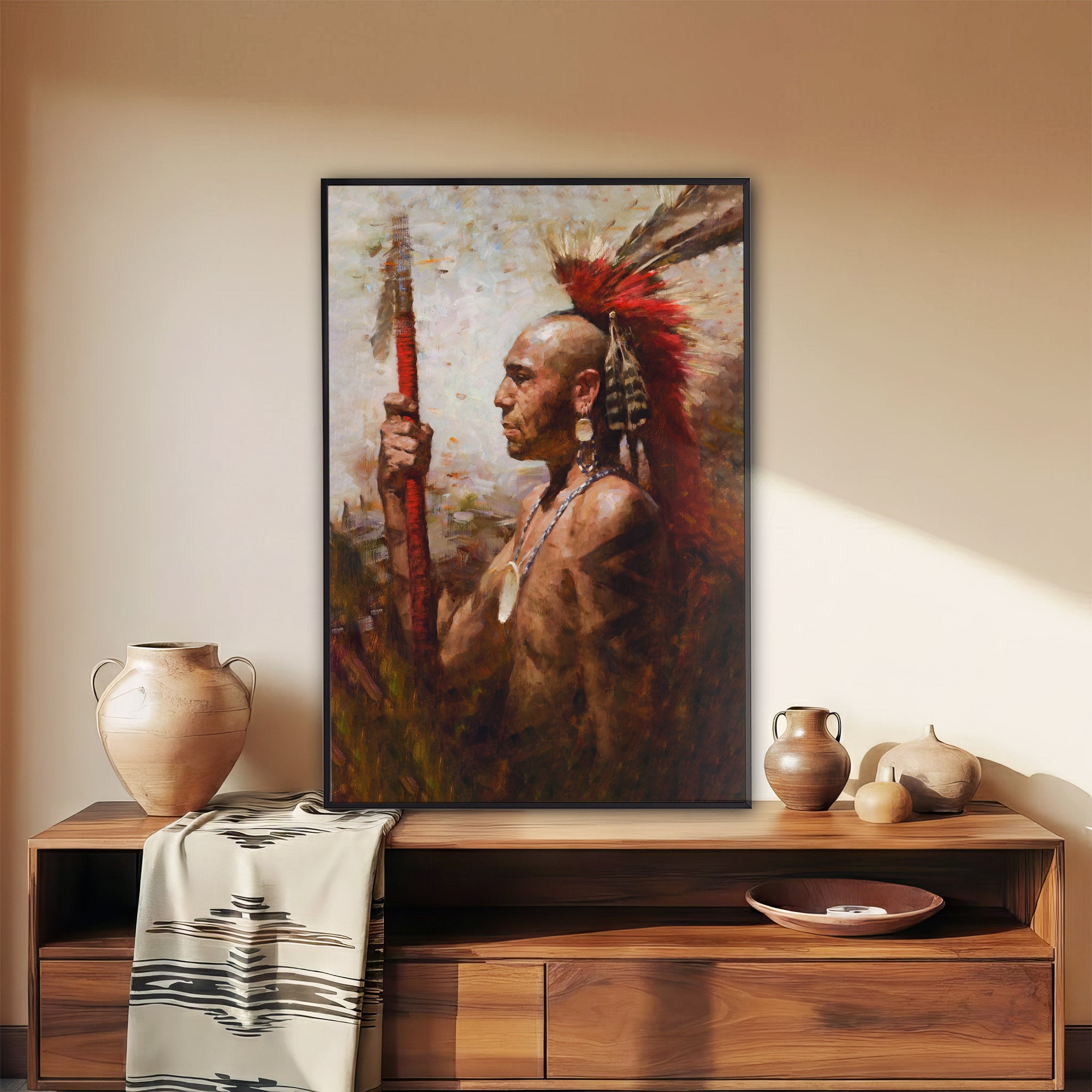 Abstract Native indian Feathered Poster/Canvas