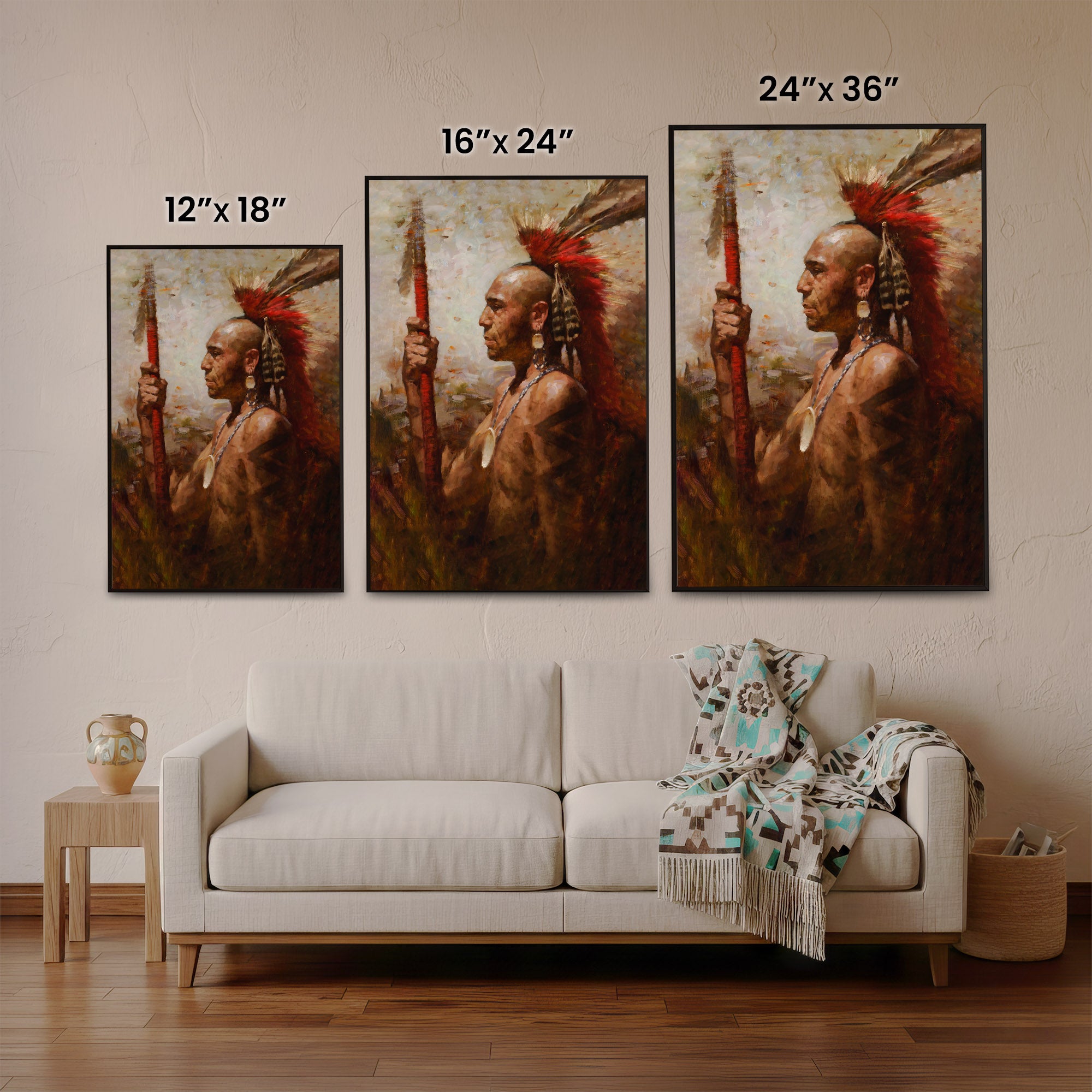 Abstract Native indian Feathered Poster/Canvas