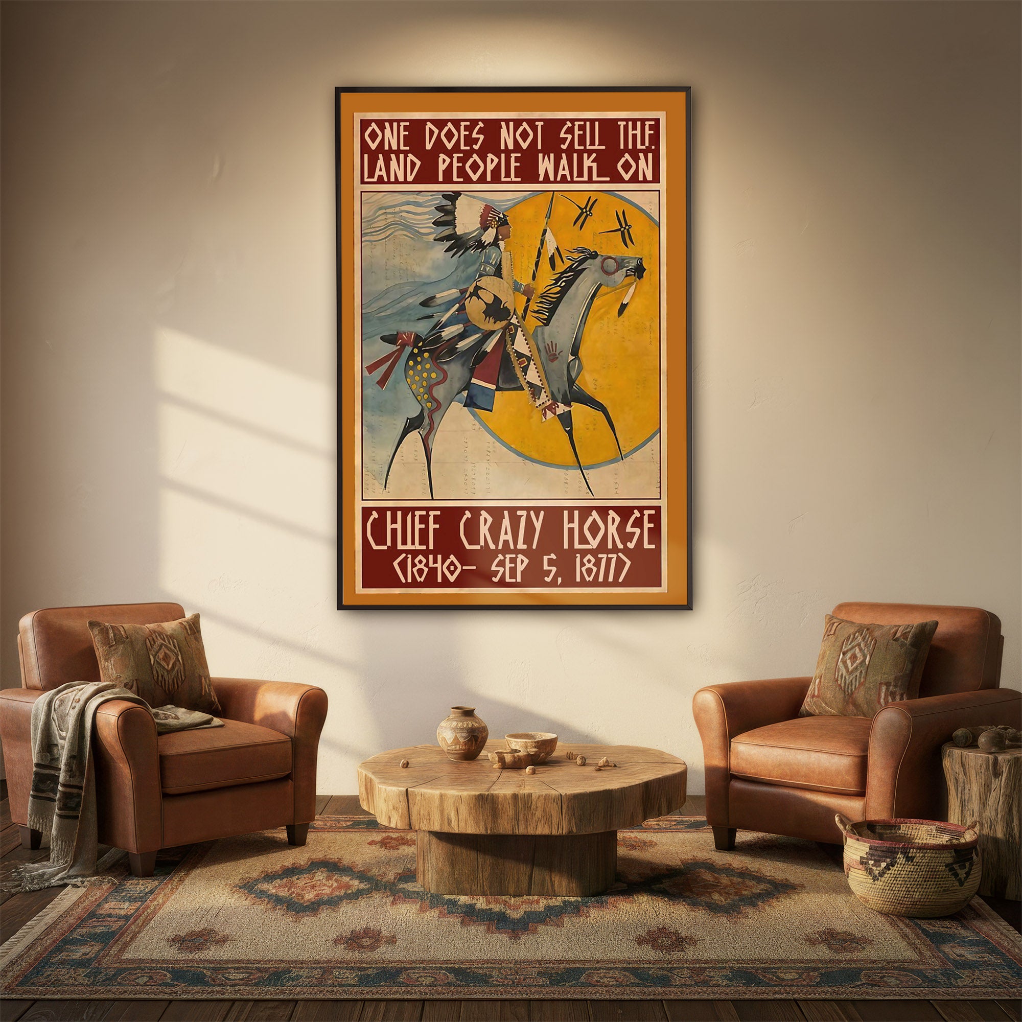 The Native American Chief Crazy Horse Poster/Canvas