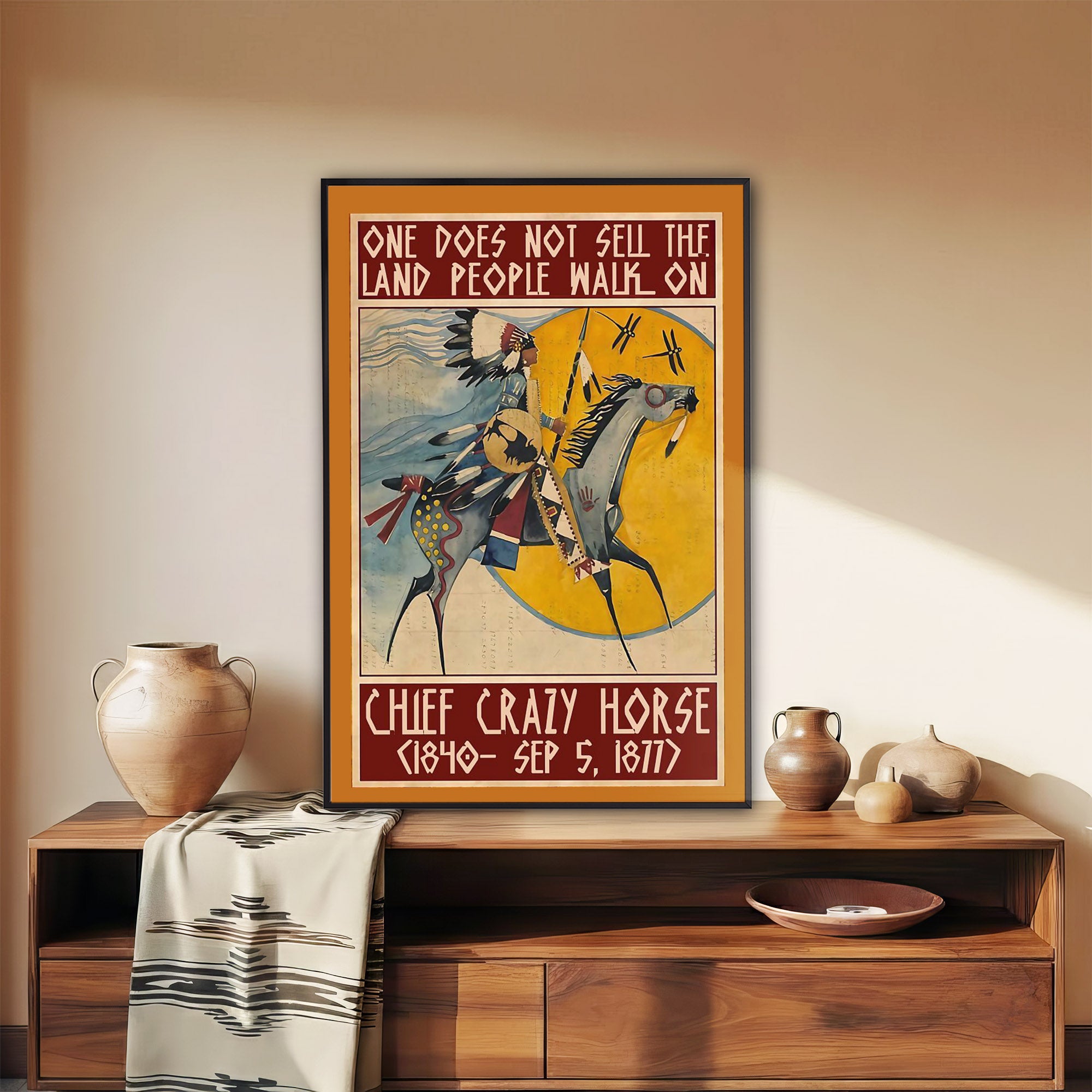 The Native American Chief Crazy Horse Poster/Canvas