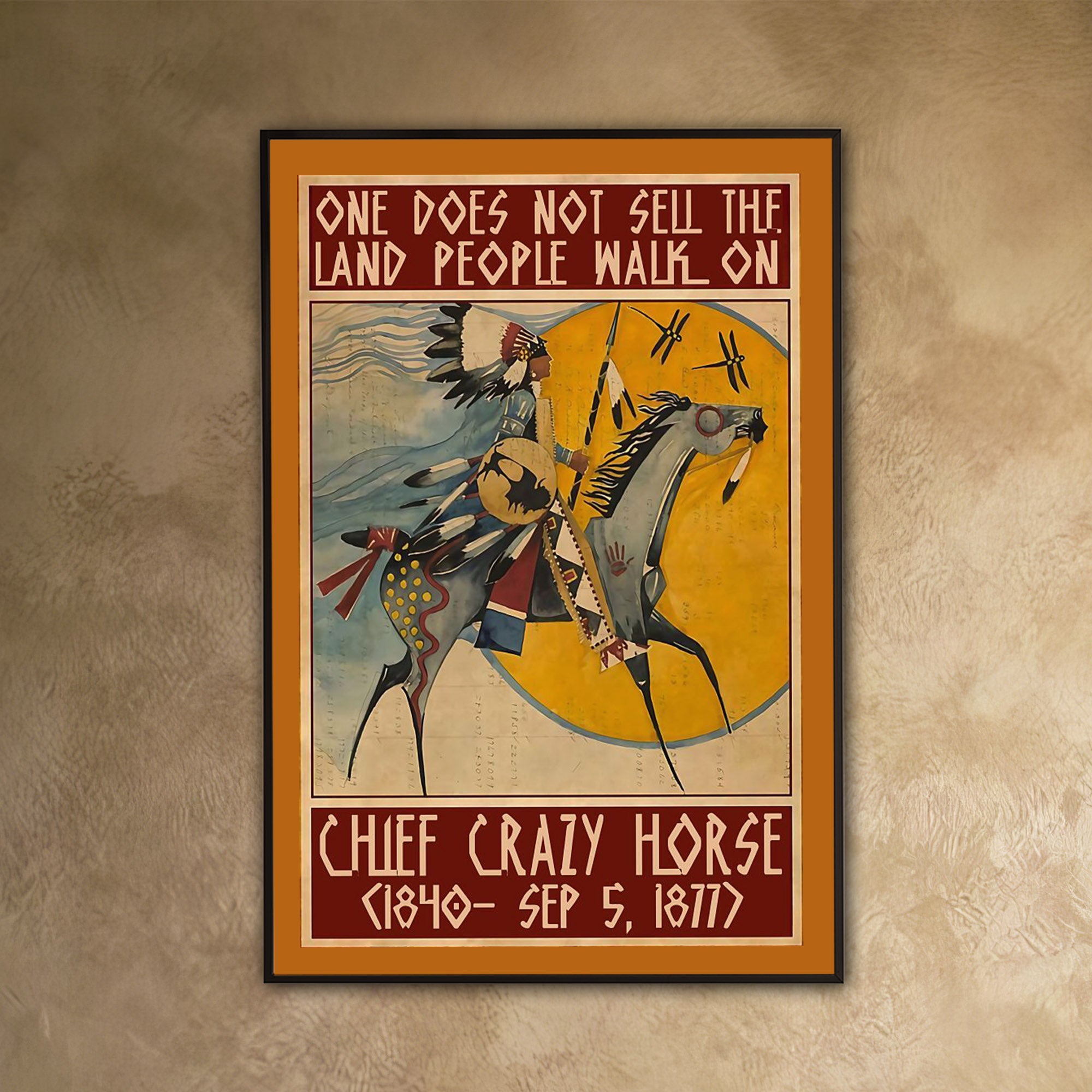 The Native American Chief Crazy Horse Poster/Canvas