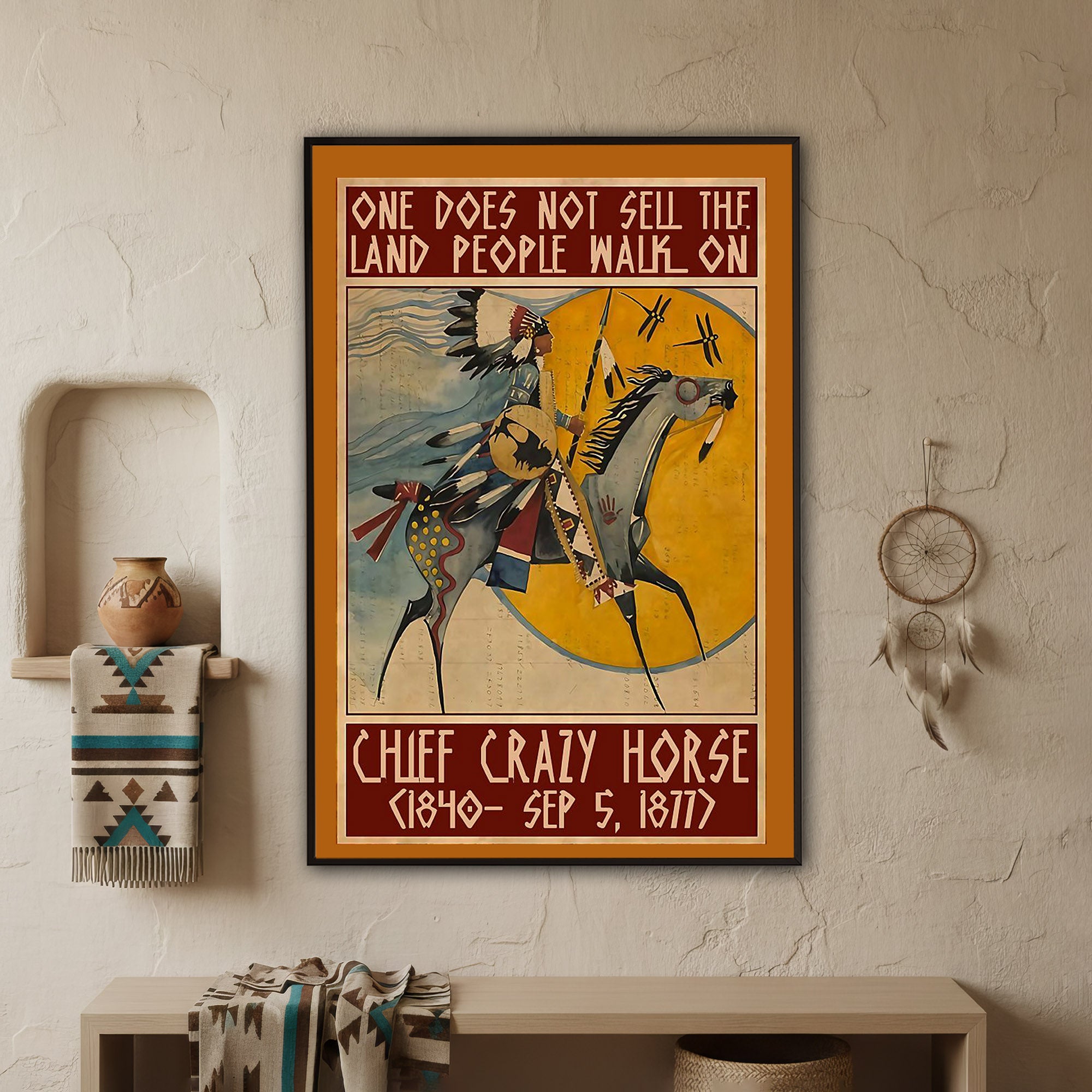 The Native American Chief Crazy Horse Poster/Canvas