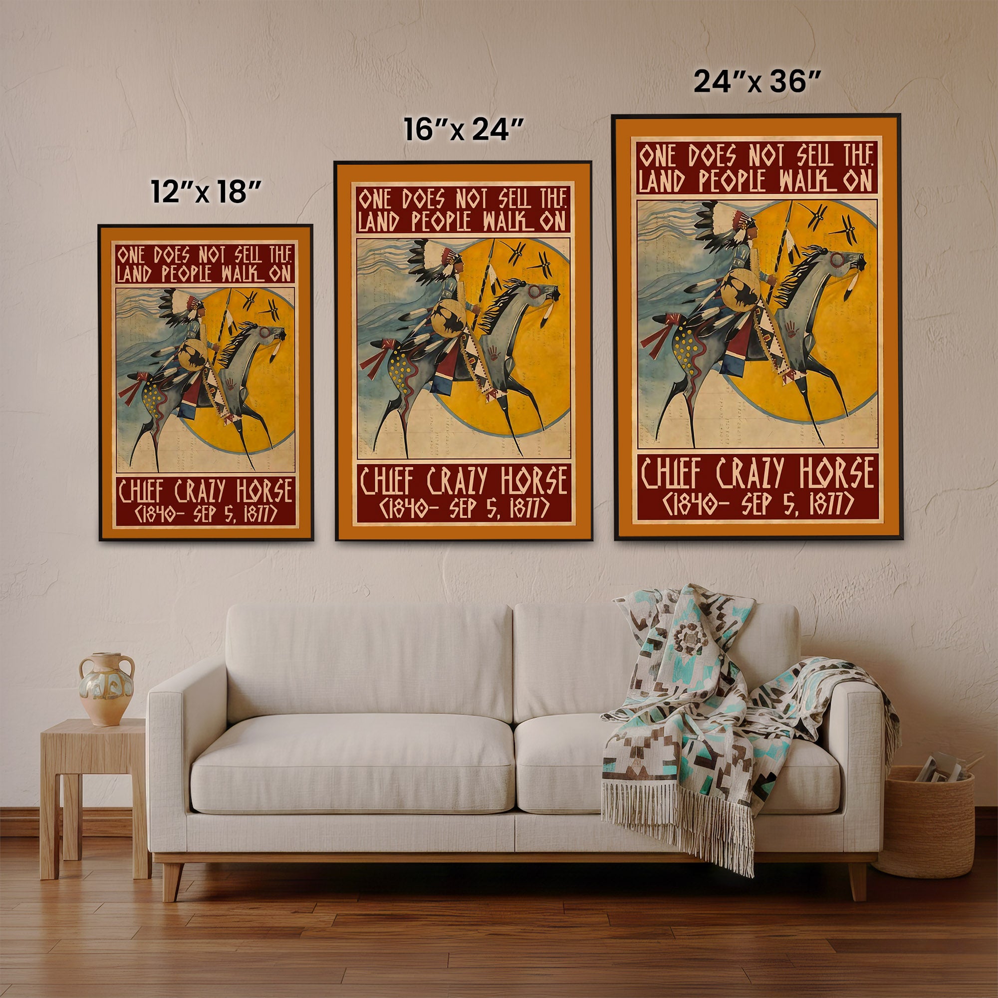 The Native American Chief Crazy Horse Poster/Canvas