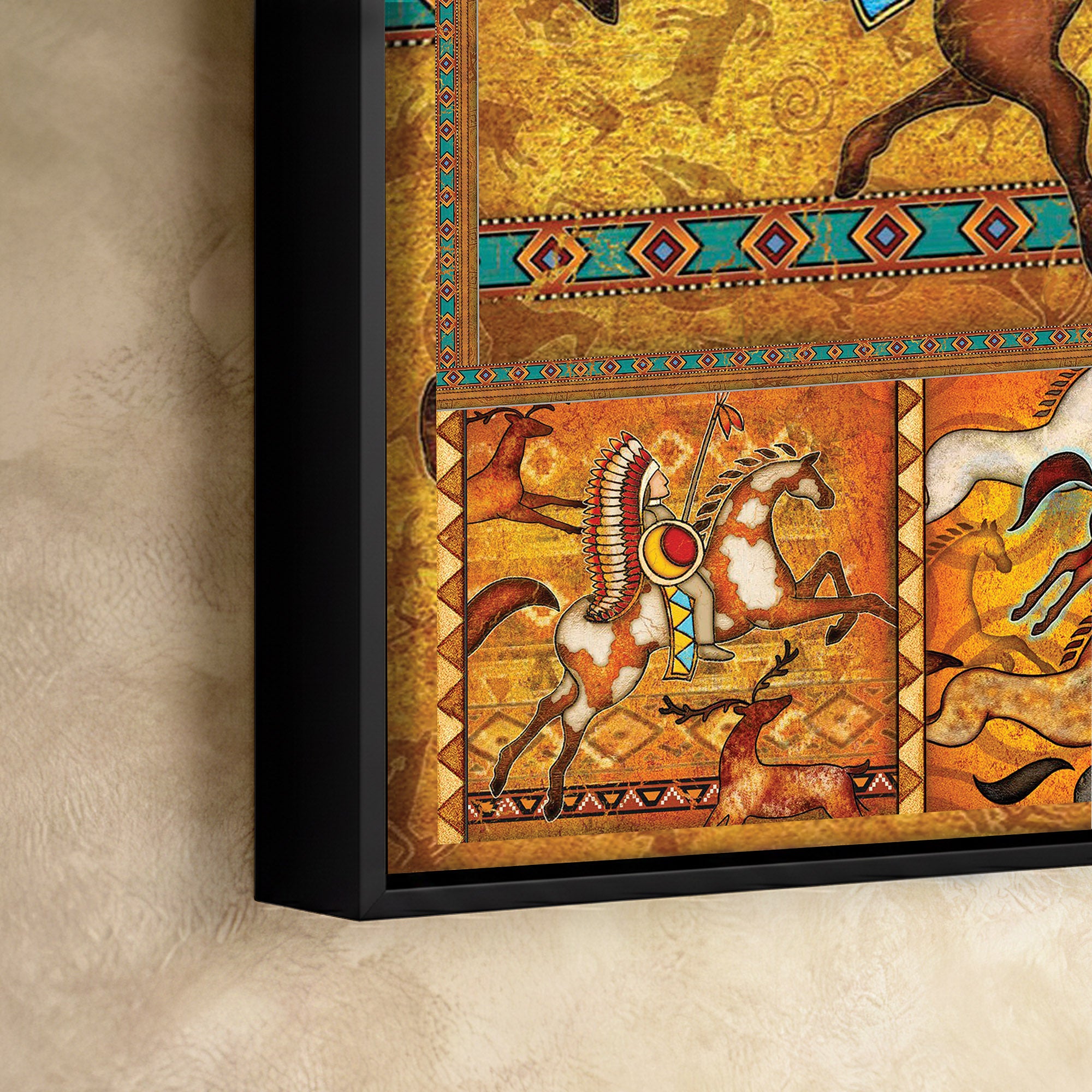 The Orange Native American Horse Poster/Canvas