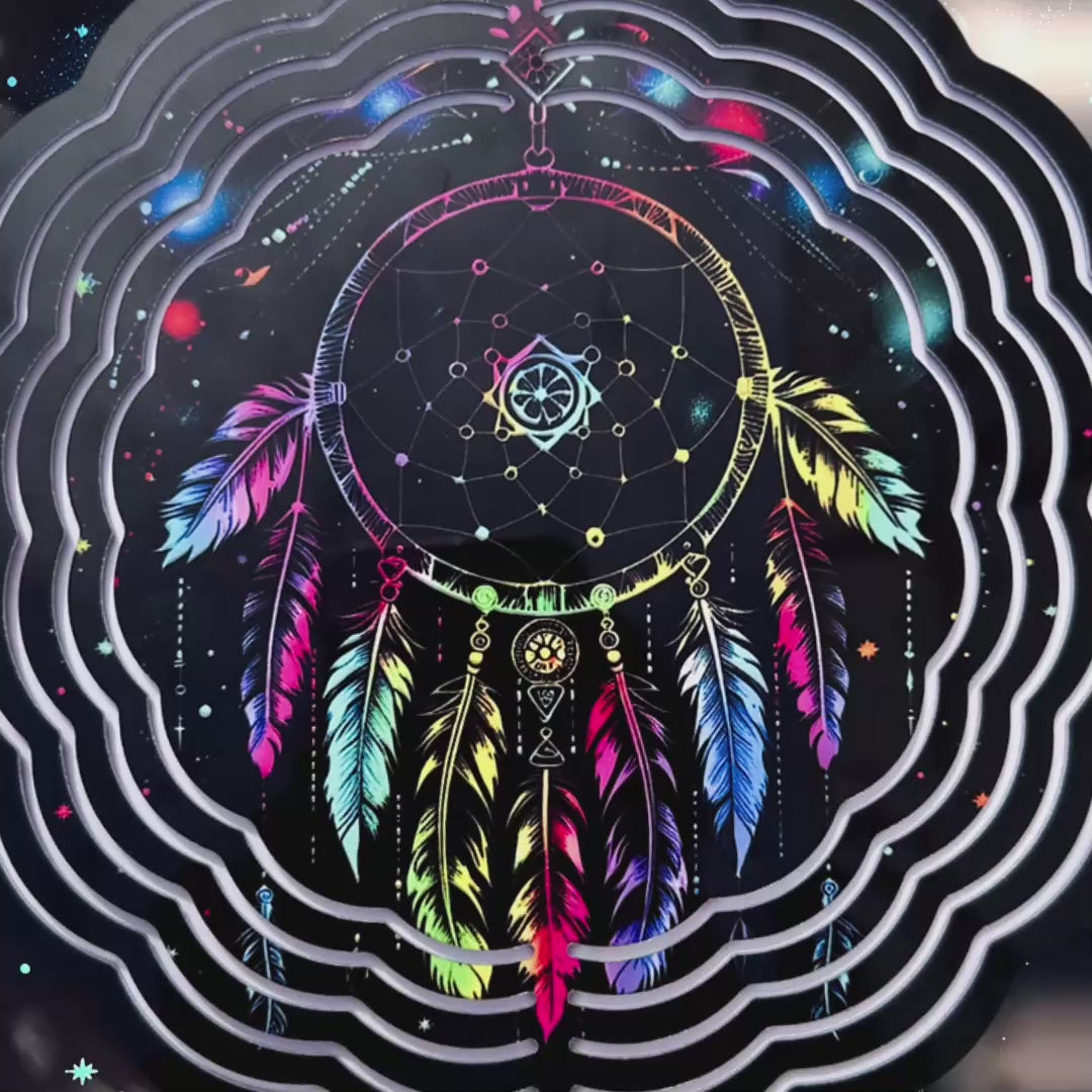 Colorful Native American Galaxy Dreamcatcher Wind Spinner