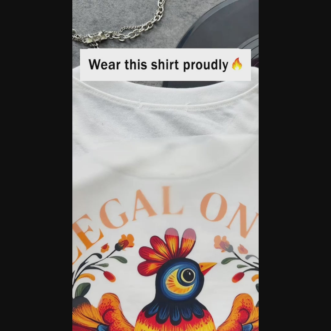 No One Is Illegal On Stolen Land. We Walk On Native Land - Two Sides - Red -  Unisex T-Shirt/Hoodie/Sweatshirt