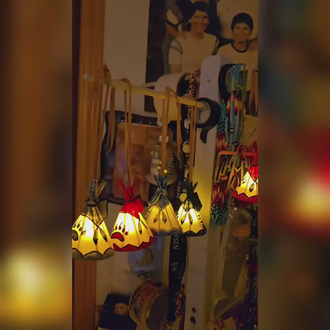 Hand Painted Tepee Ornament Native American Themed Decorative