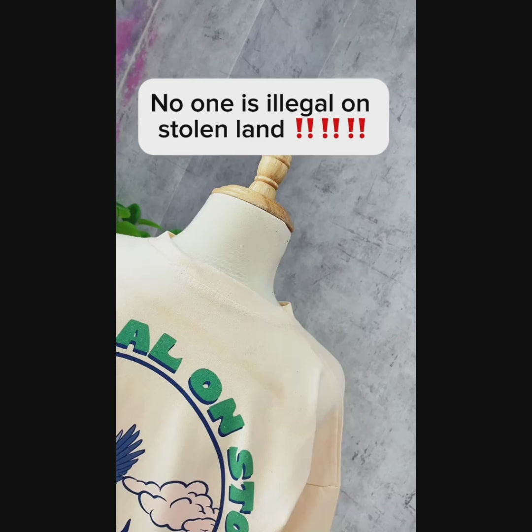 No One Is Illegal On Stolen Land. We Walk On Native Land Style 4 - Two Sides Unisex T-Shirt/T-Shirt V-Neck/Hoodie/Sweatshirt