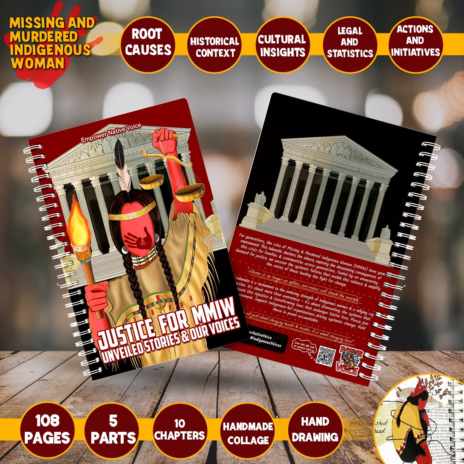 Handmade Takenote: Justice for MMIW - Unveiled Stories & Our Voices + Bookmark Gift