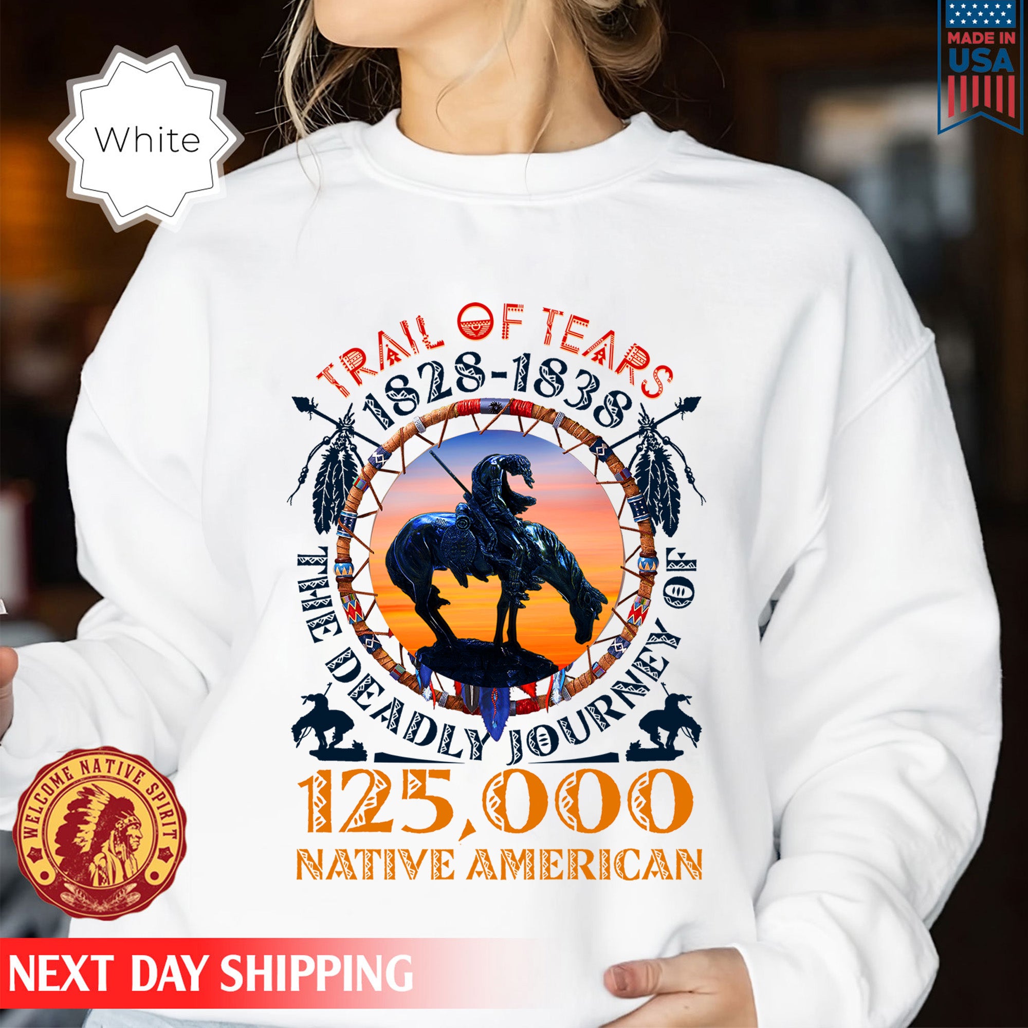Trail Of Tears 125000 Native American Shirt Man Ride Horse Unisex T-Shirt/Hoodie/Sweatshirt