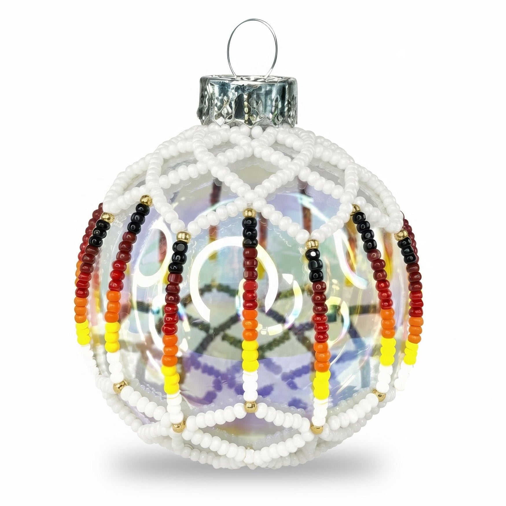 Snow White Beaded Ornament Handcrafted Holiday Decor Gift