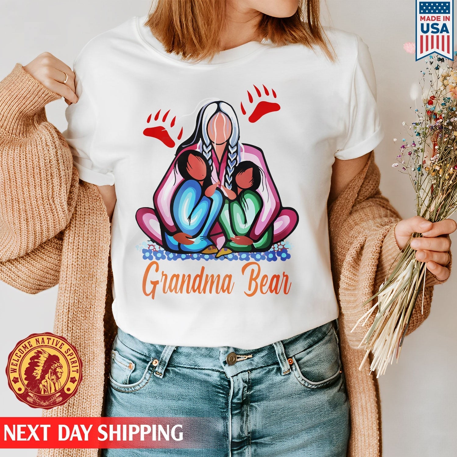 Native American Grandma With Grandniece Unisex T-shirt/Hoodie/Sweatshirt