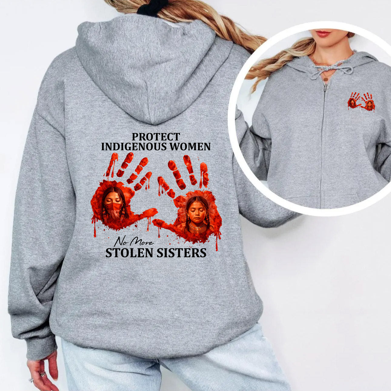 [Two Sides] Protect Indigenous Women No More Stolen Sisters Unisex Tank Top/Long Sleeve/Hoodie Zip