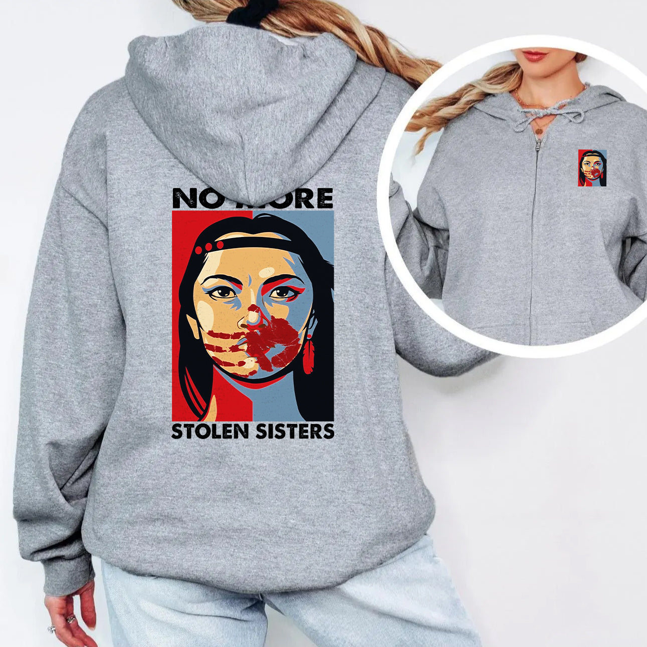 [Two Sides] No More Stolen Sisters MMIW Awareness Unisex Tank Top/Long Sleeve/Hoodie Zip