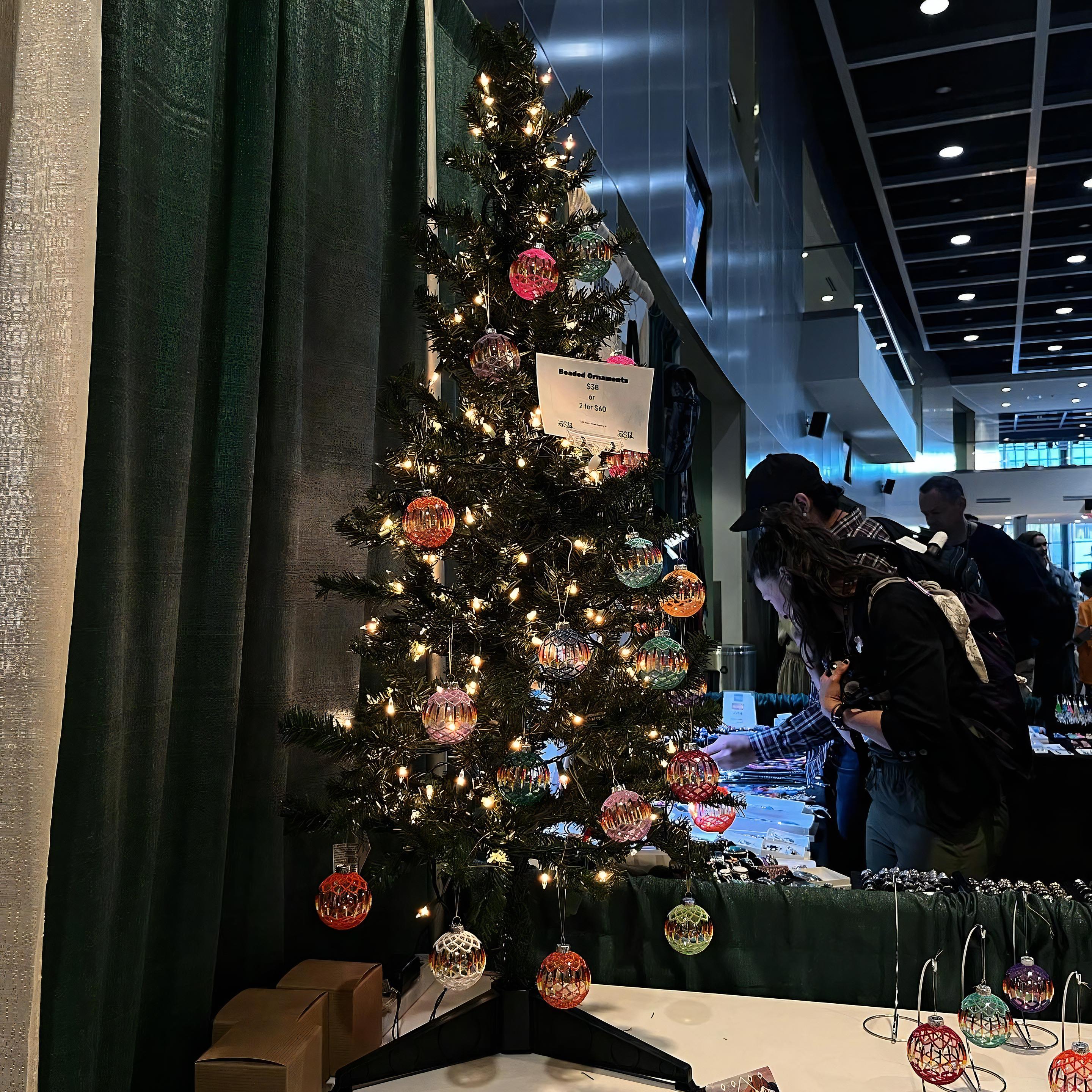 24K Gold Beaded Ornaments Holiday Decor Gifts