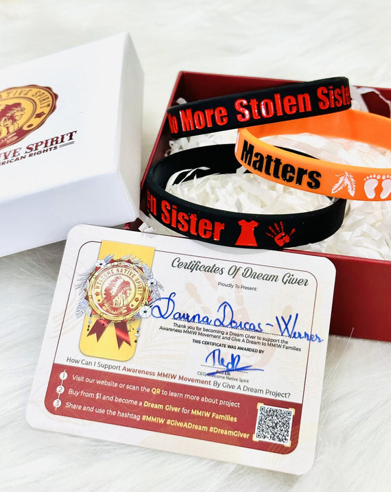 SALE OFF 50% - MMIW No More Stolen Sisters Silicone Wristband - Debossed Color V001