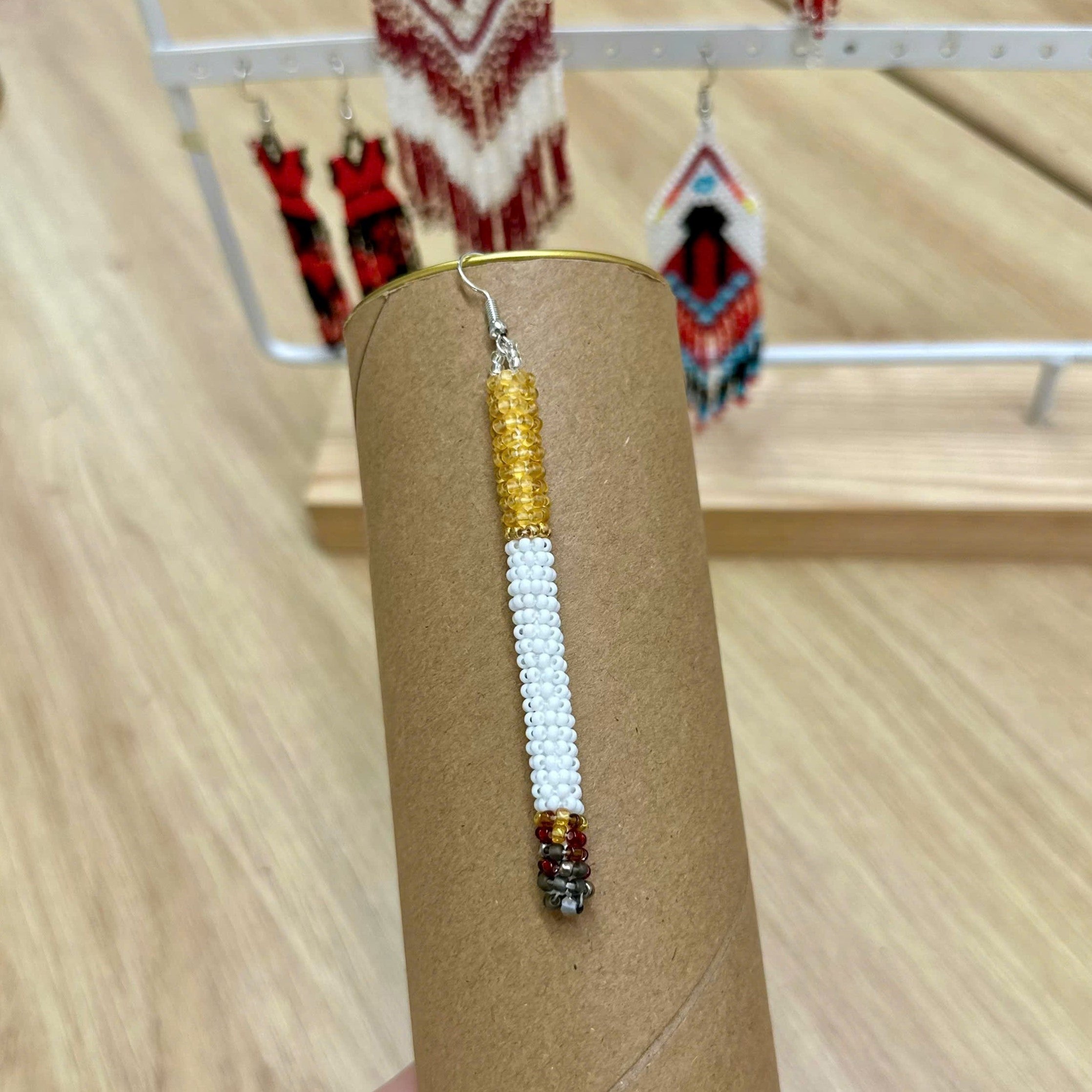 Handmade Dangle Half-Burnt Cigarette Earrings