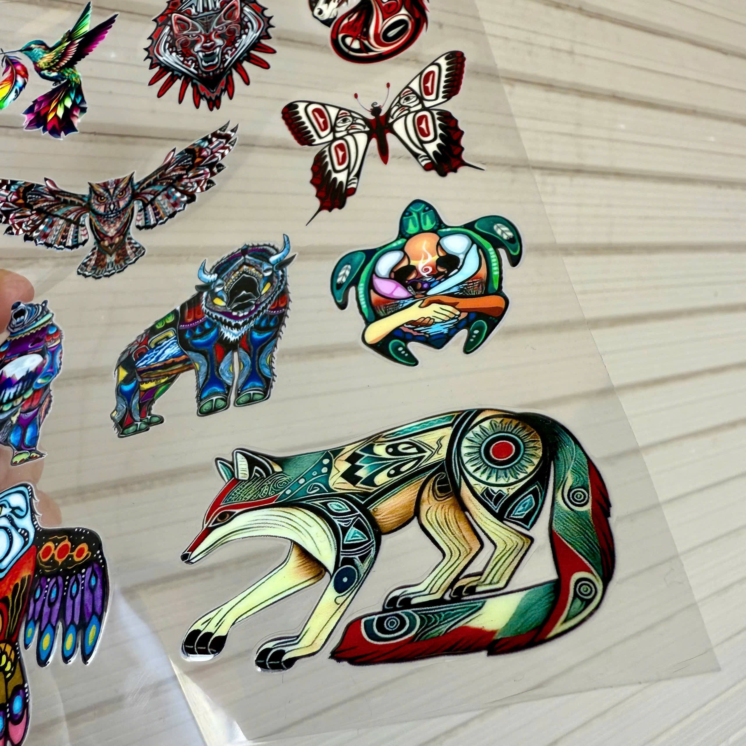 10 Sacred Animal Symbols Combo Decal (High-quality UV DTF 3D Decal)