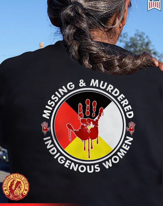 Missing Murder Indigenous Women Red Hand MMIW Unisex Back Hoodie/T-Shirt/Sweatshirt