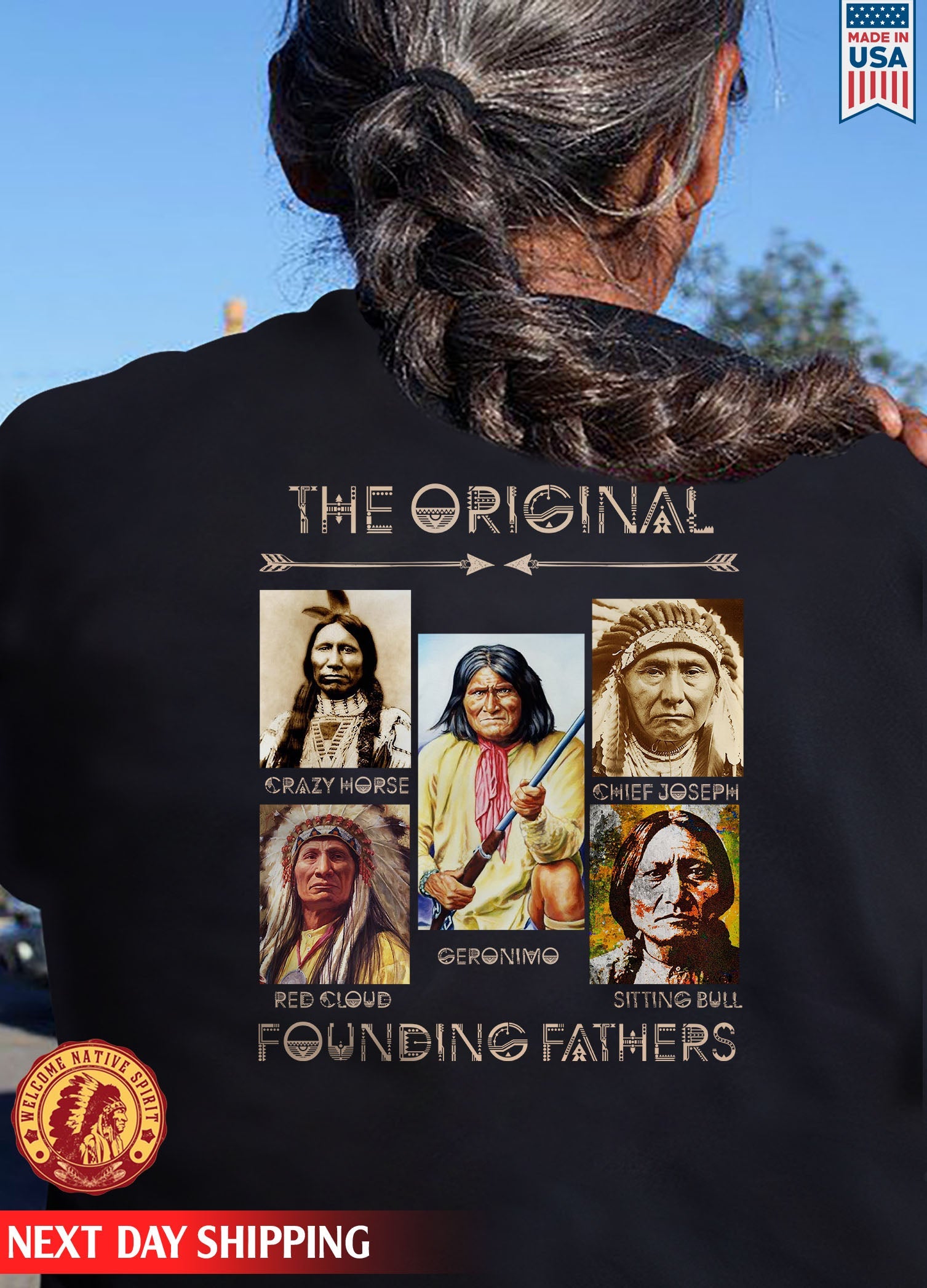 The Original Founding Five Father Native American Unisex Back T-Shirt/Hoodie/Sweatshirt