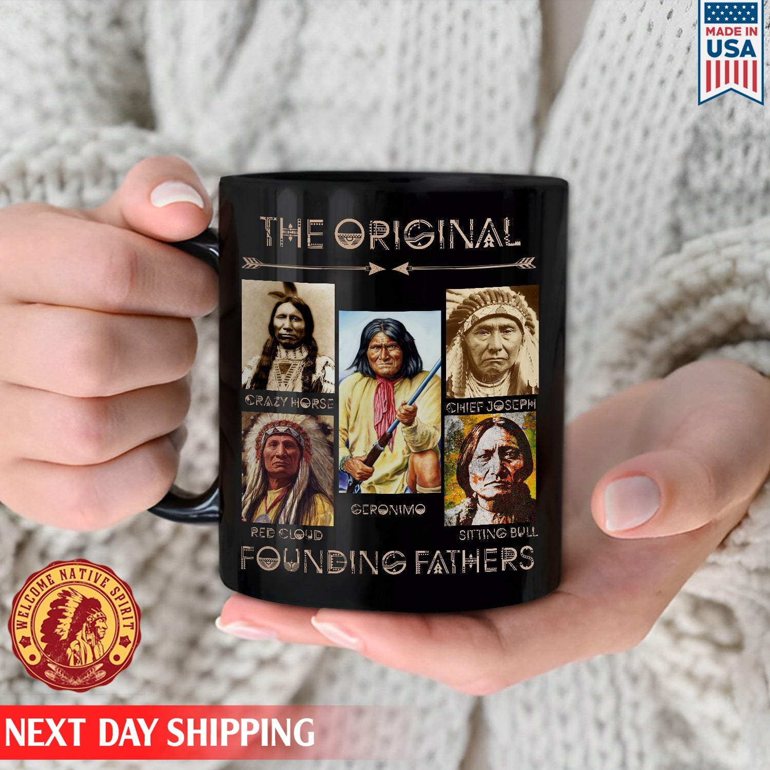 Native American The Original Founding Five Father Ceramic Coffee Mug