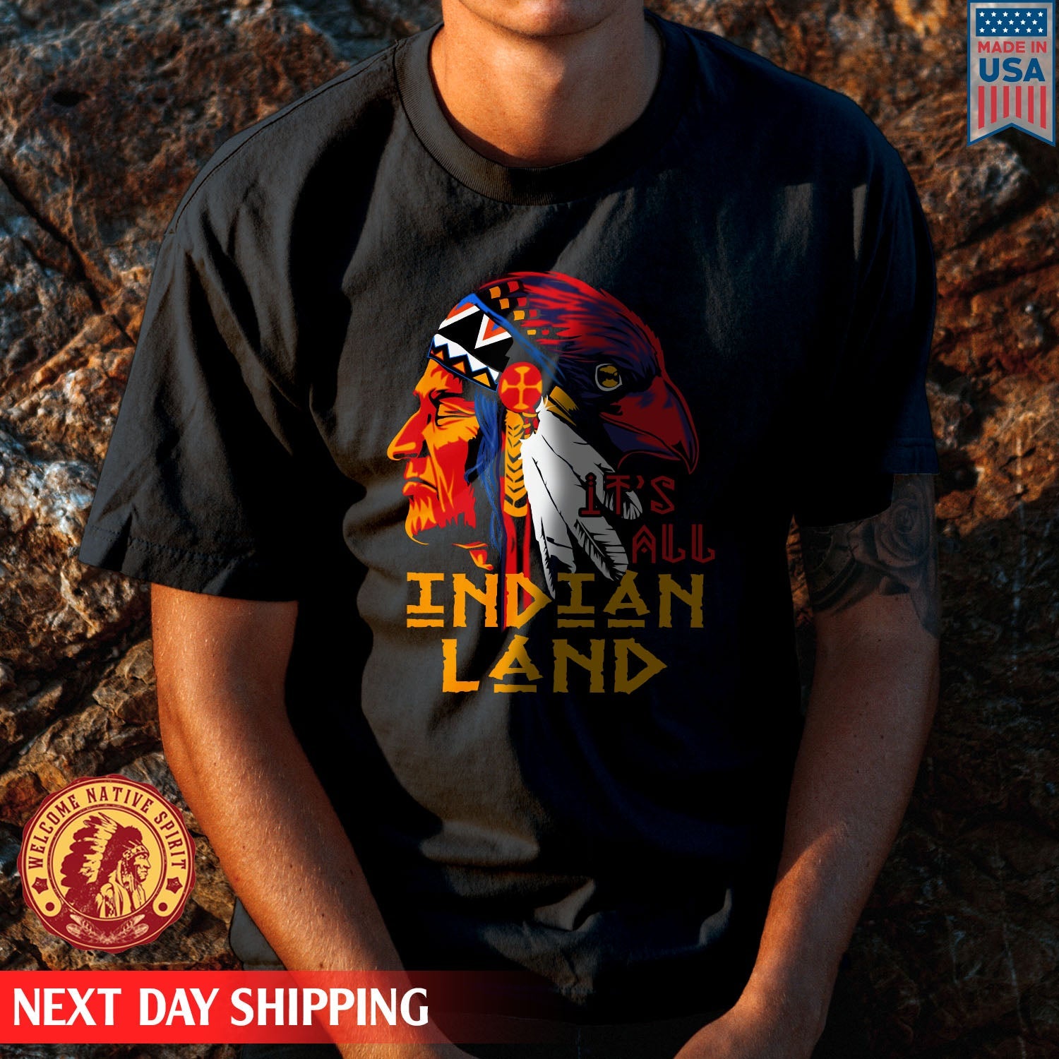 Native American It's All Indian Land Father Unisex T-Shirt/Hoodie/Sweatshirt